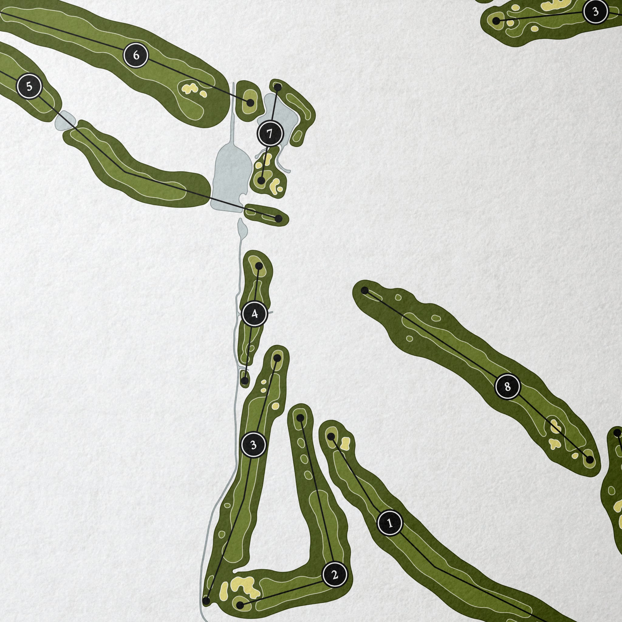 Hideaway Lake Club | Golf Course Print | Close Up