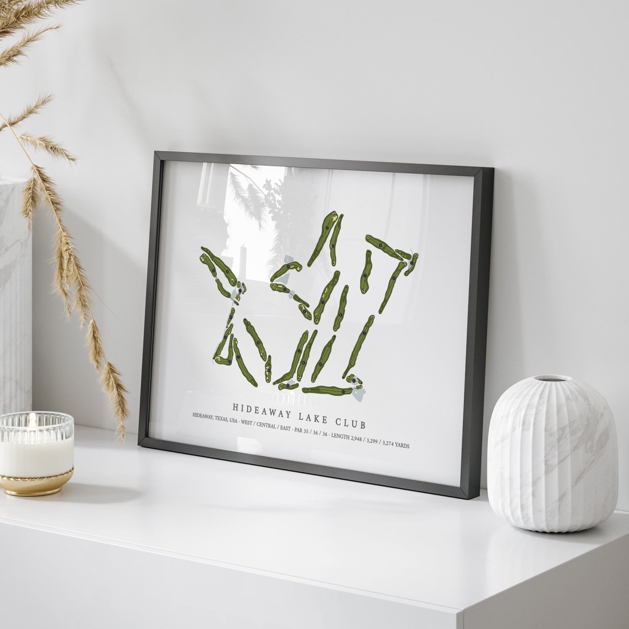 Hideaway Lake Club | Golf Course Print | On Table