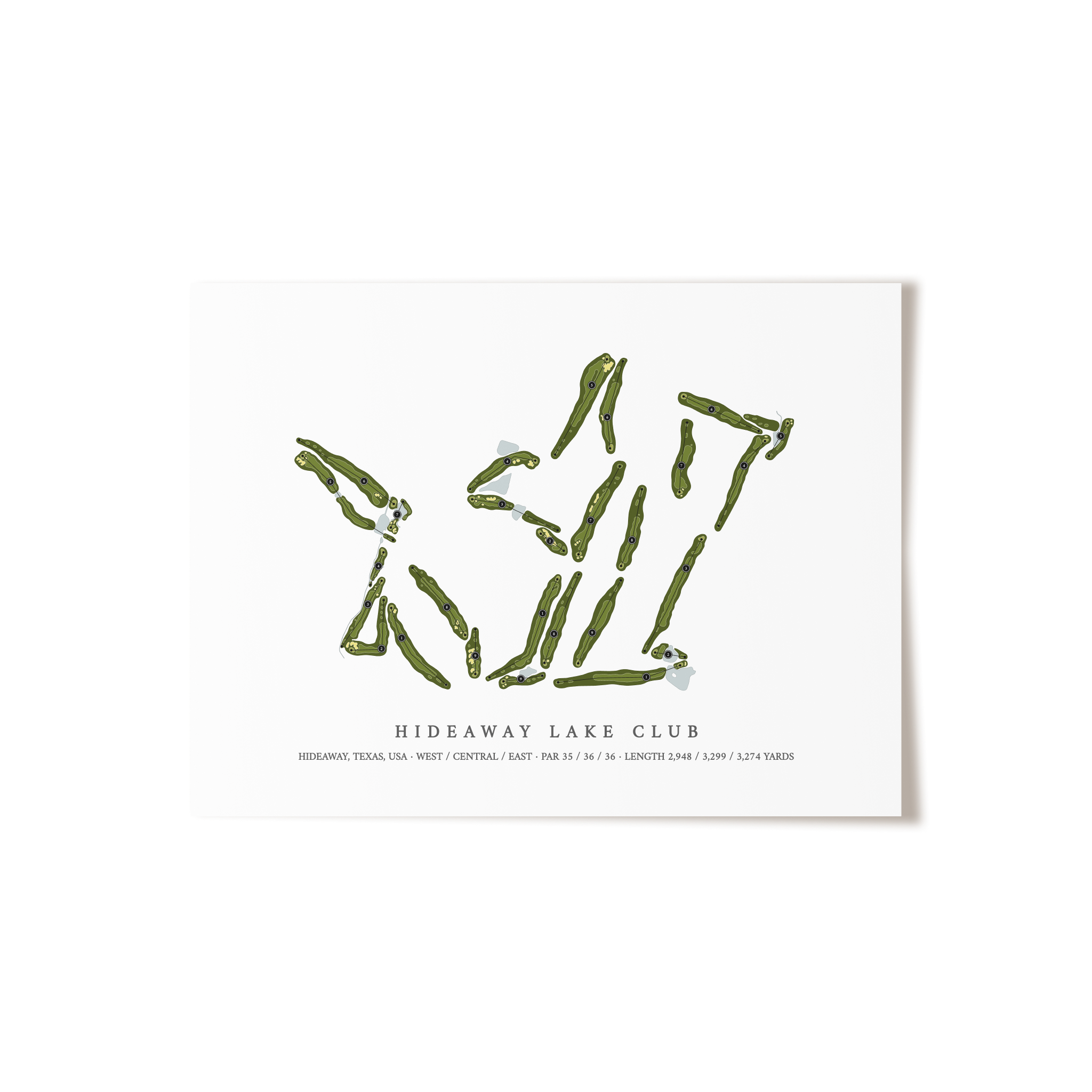 Hideaway Lake Club | Golf Course Print | Unframed