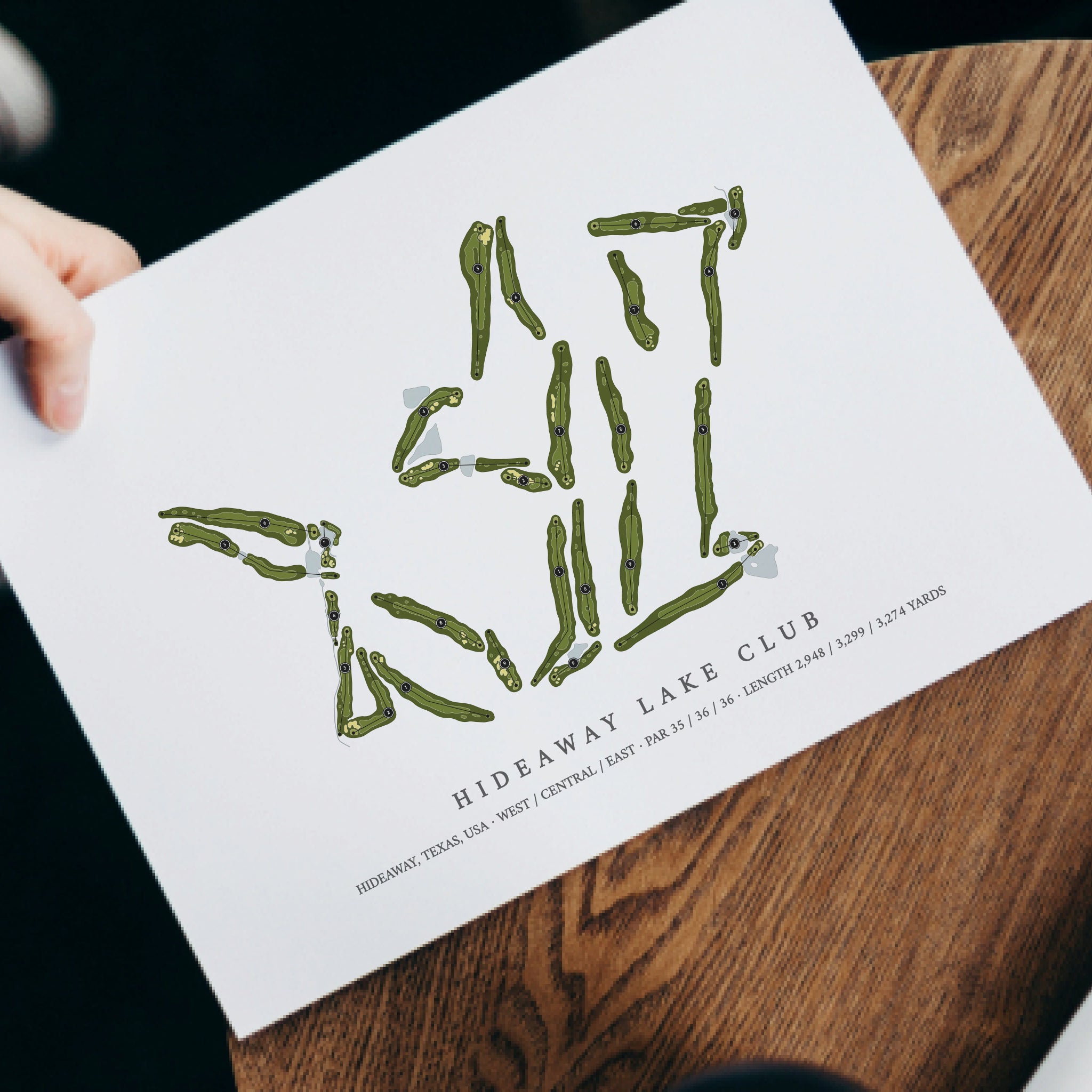 Hideaway Lake Club | Golf Course Map | With Laptop