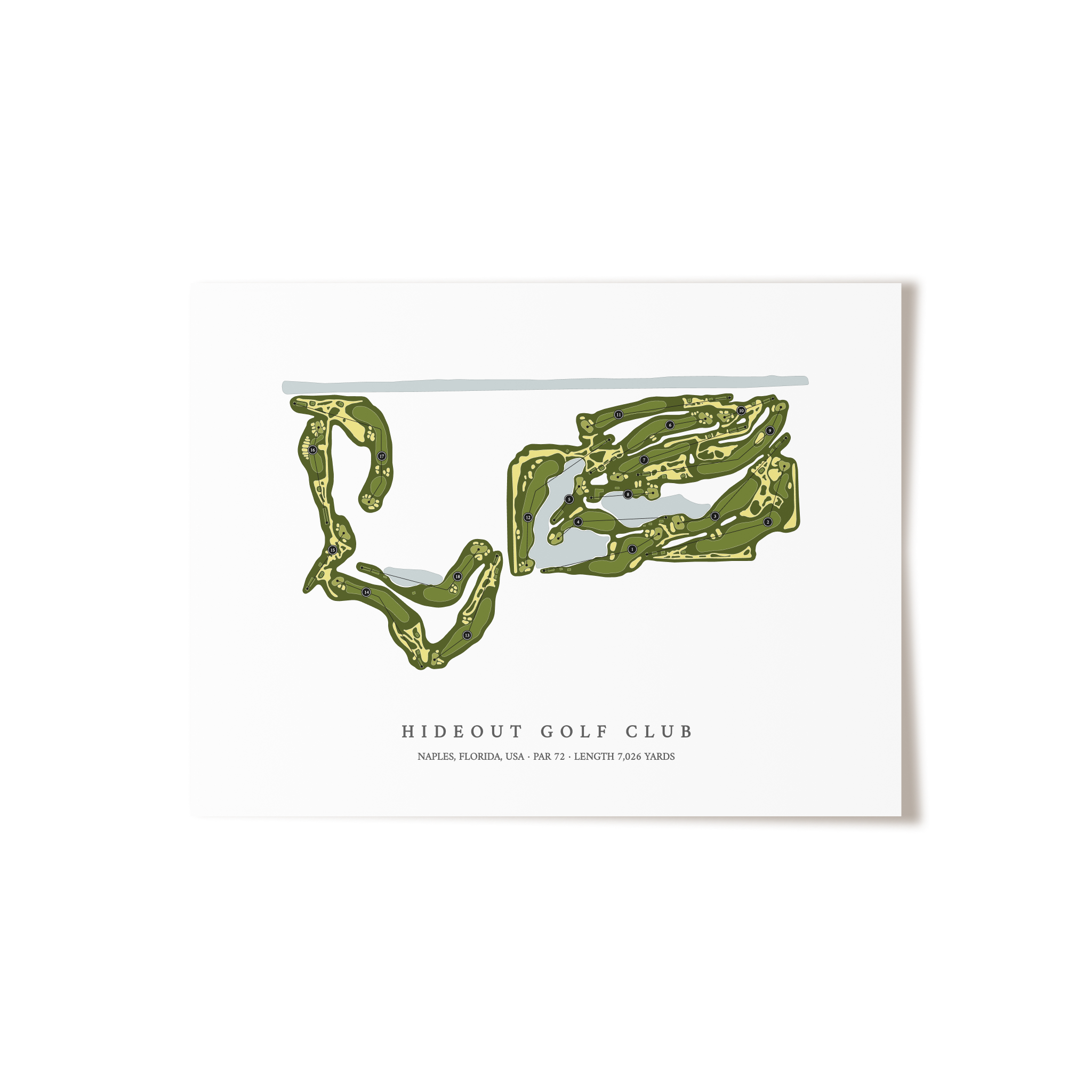 Hideout Golf Club | Golf Course Map | Unframed