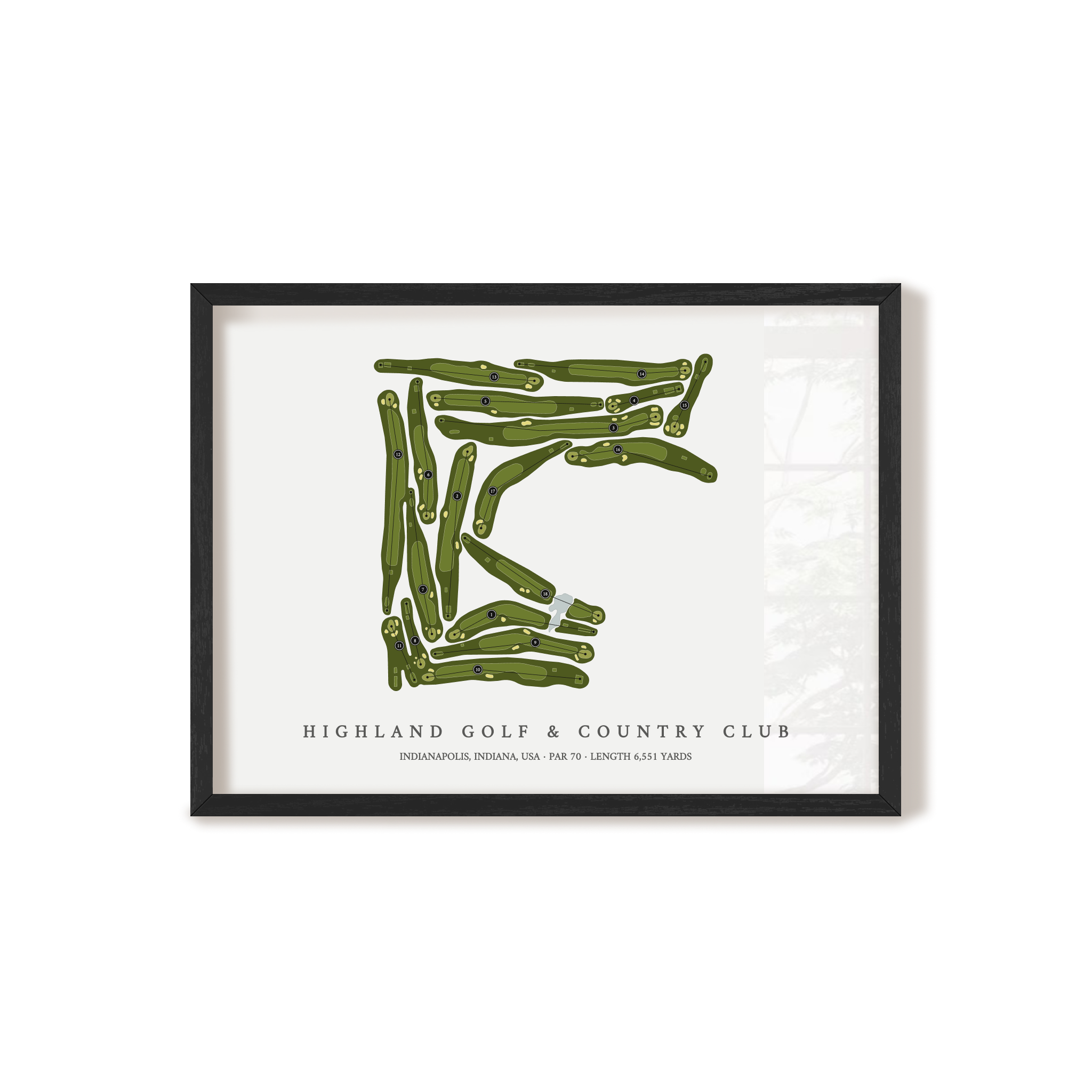 Highland Golf & Country Club | Golf Course Print | Black Frame