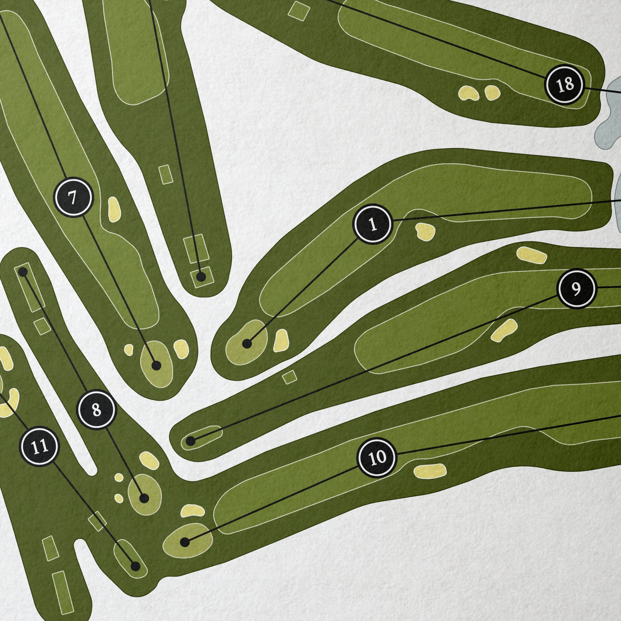 Highland Golf & Country Club | Golf Course Print | Close Up