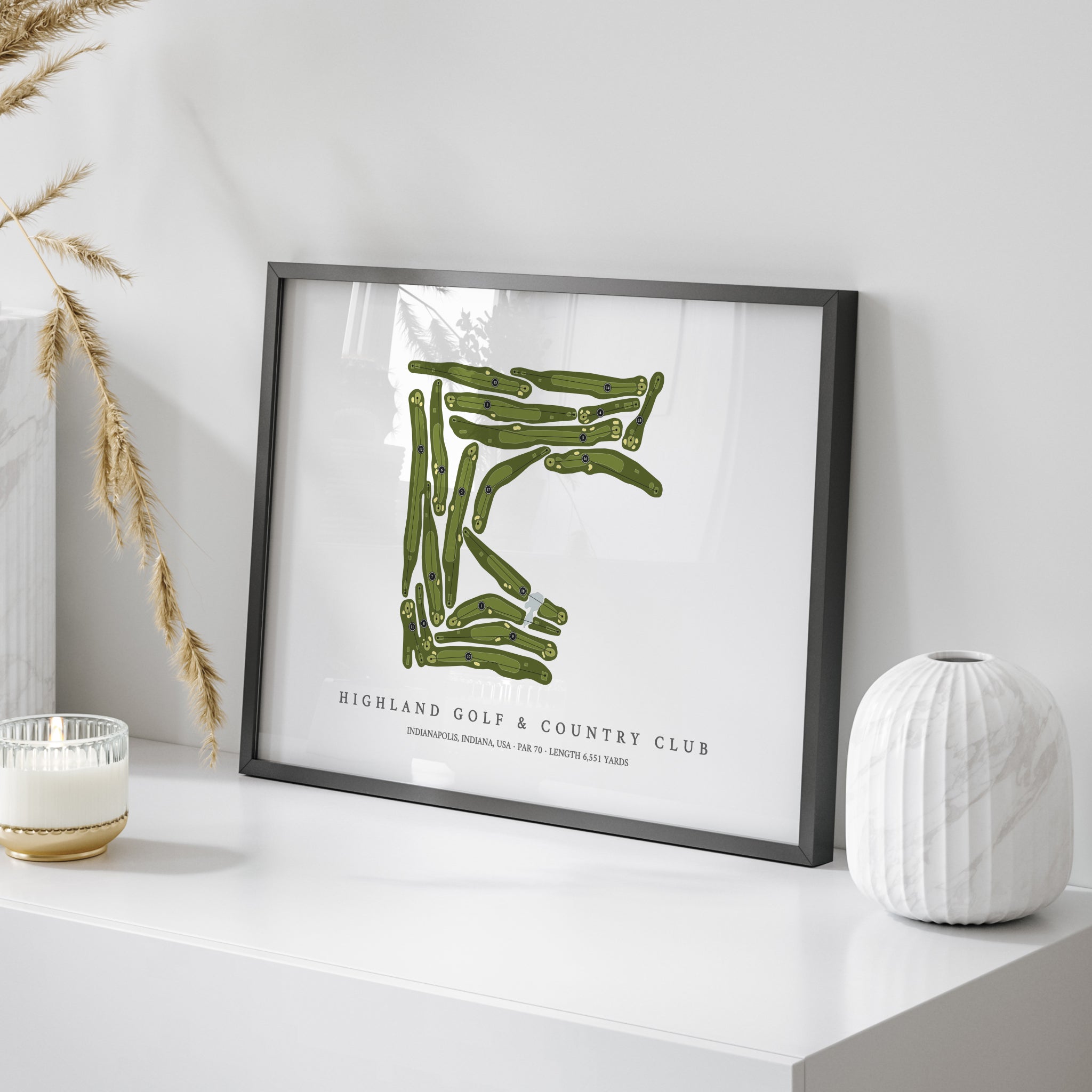Highland Golf & Country Club | Golf Course Print | On Table