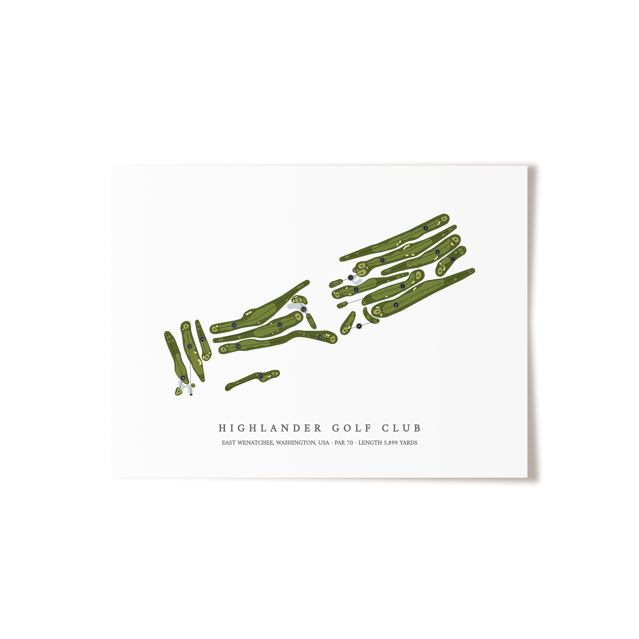 Highlander Golf Club | Golf Course Map | Unframed