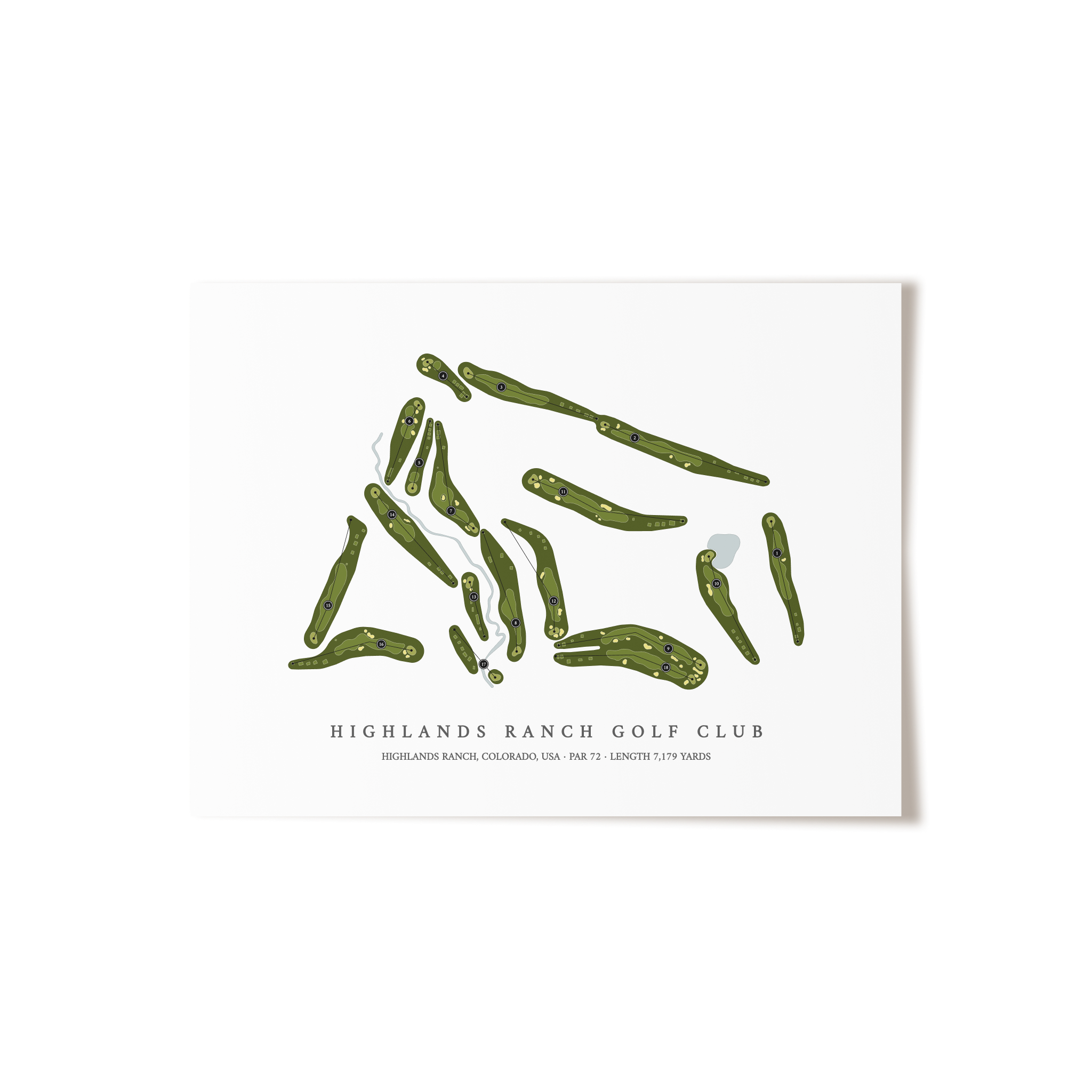 Highlands Ranch Golf Club | Golf Course Map | Unframed