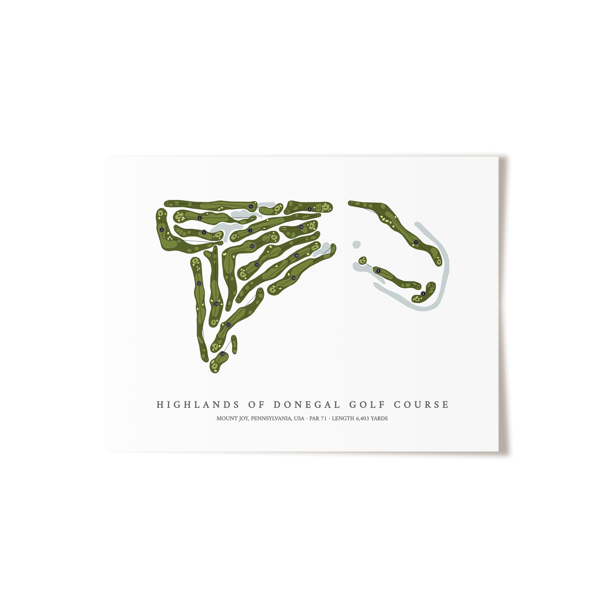 Highlands of Donegal Golf Course | Golf Course Map | Unframed