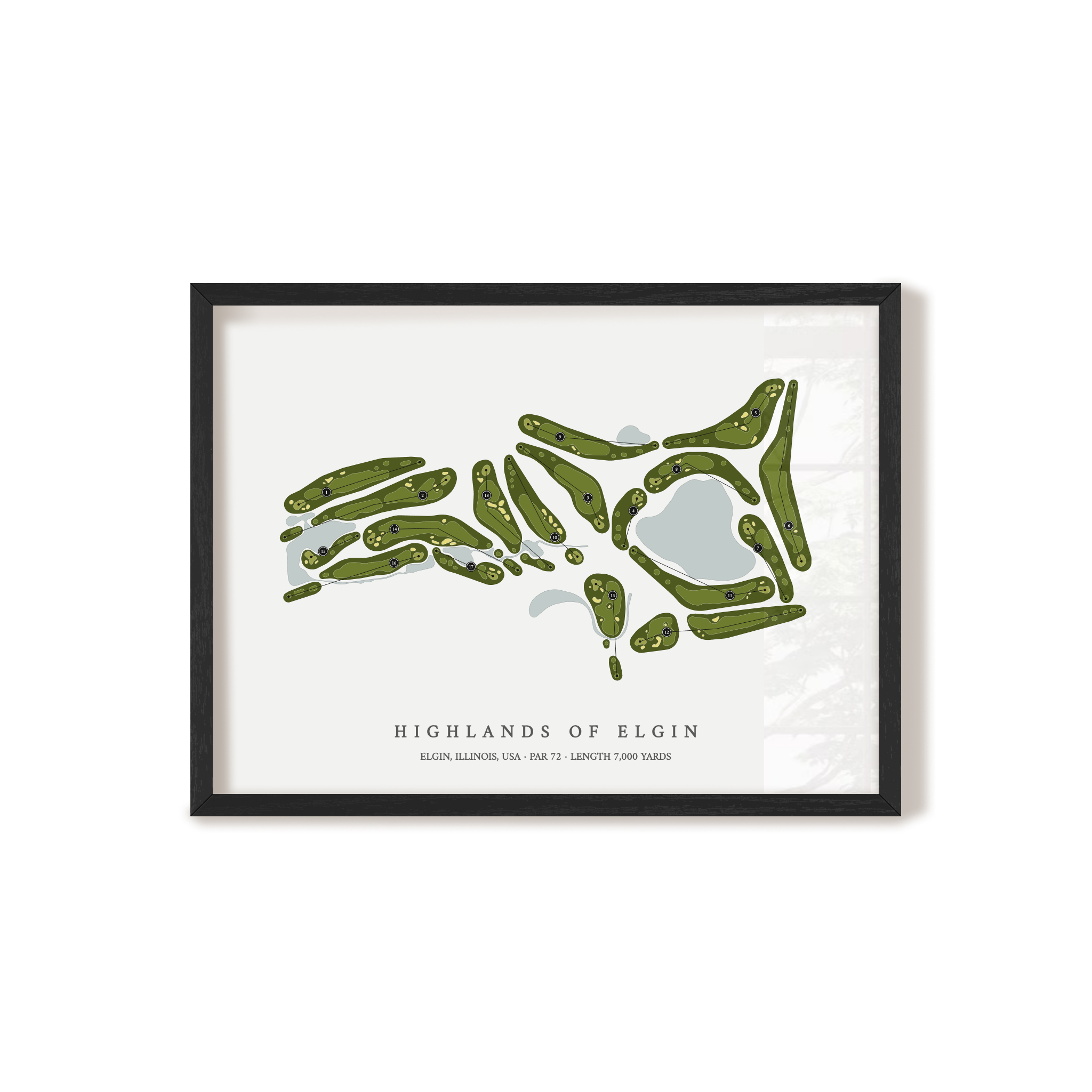 Highlands of Elgin | Golf Course Map | Black+Frame