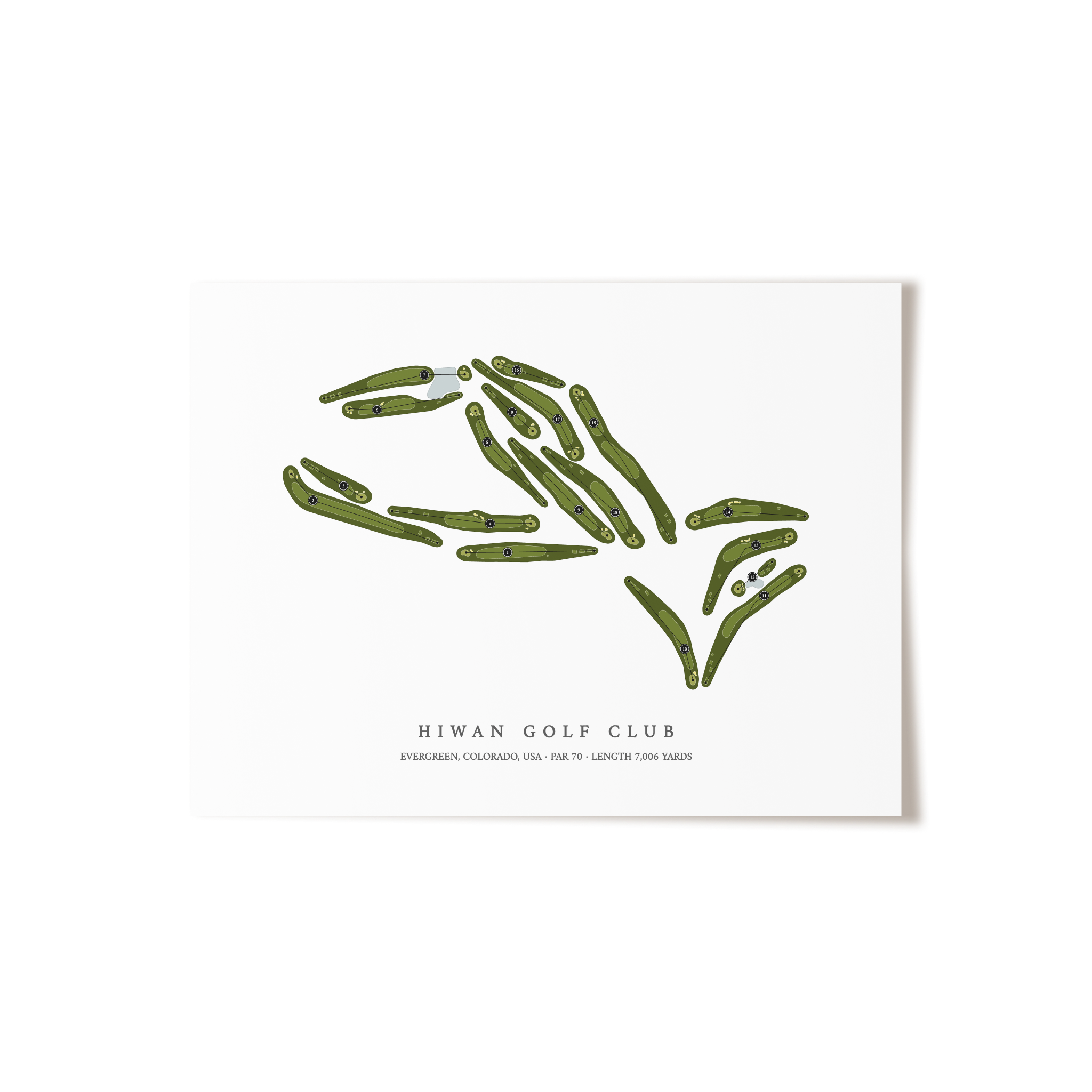 Hiwan Golf Club | Golf Course Map | Unframed