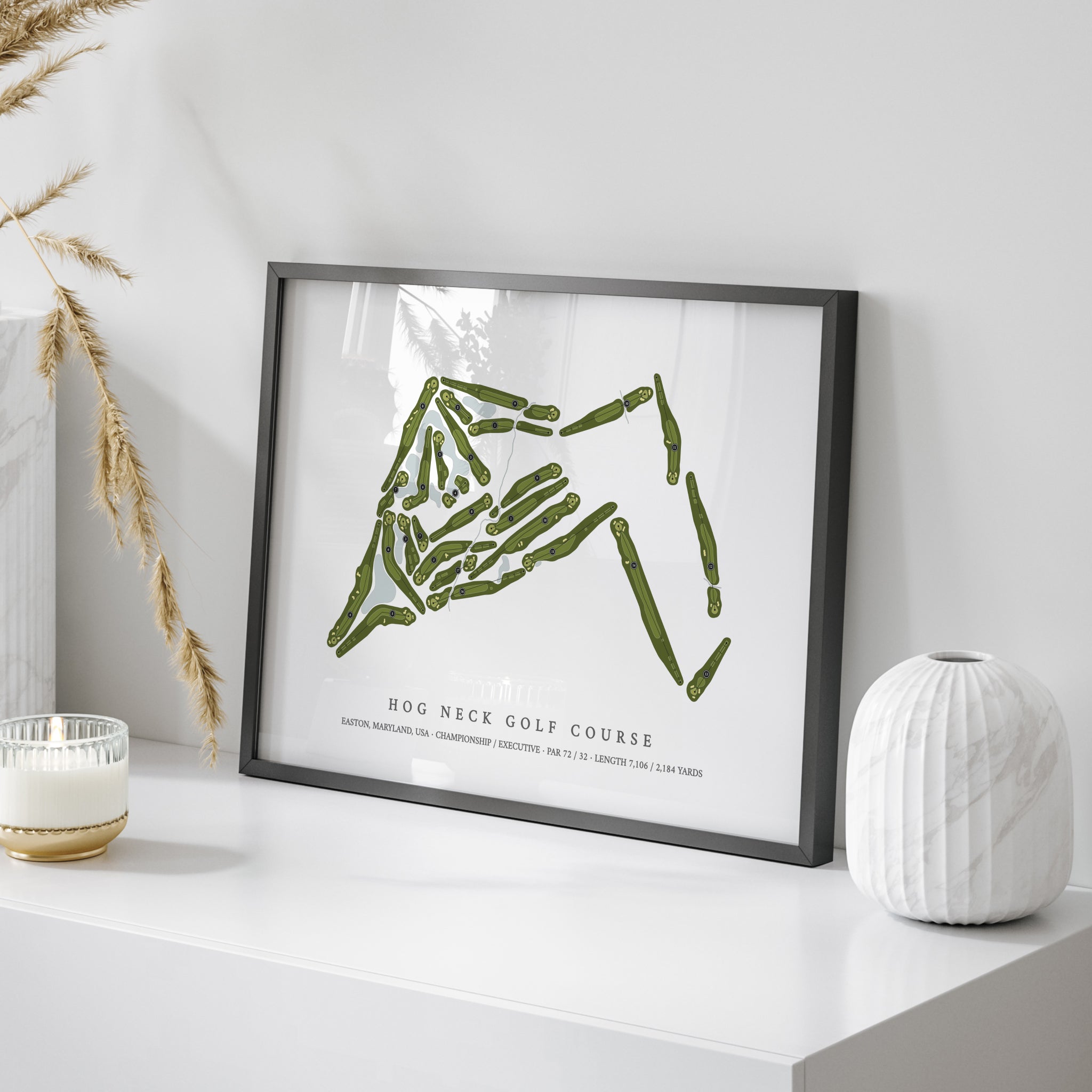 Hog Neck Golf Course | Golf Course Print | On Table