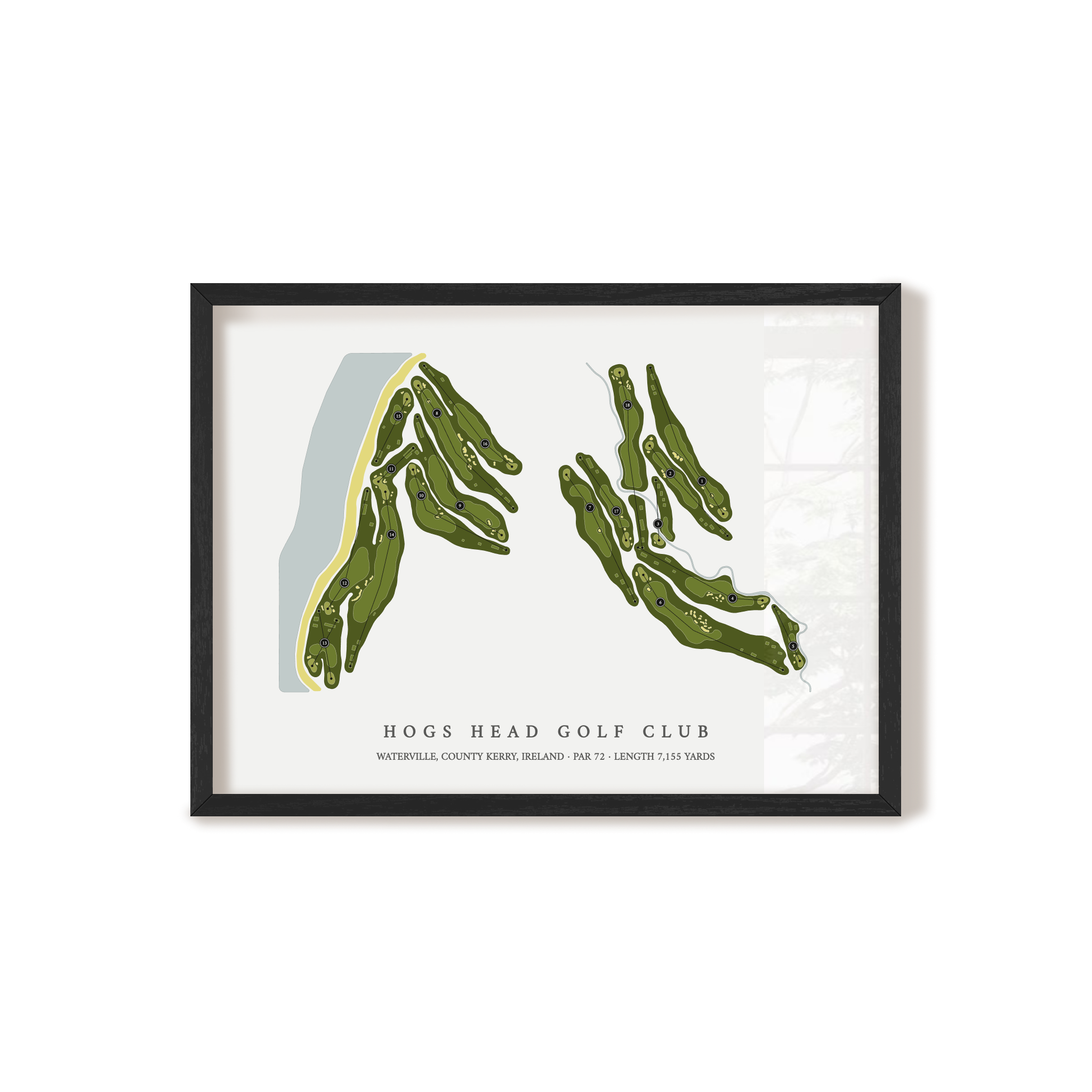 Hogs Head Golf Club | Golf Course Map | Black Frame