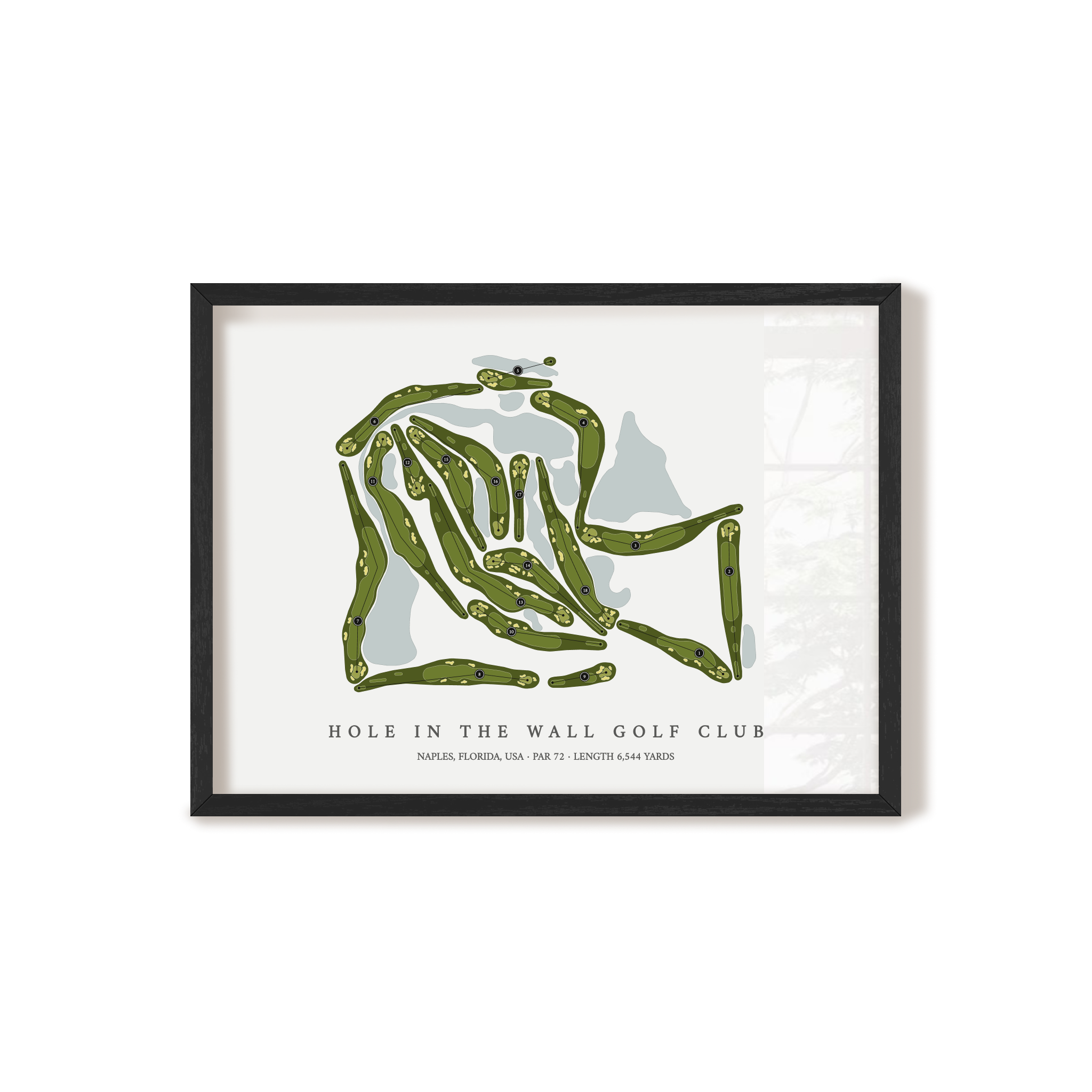 Hole In the Wall Golf Club | Golf Course Map | Black Frame