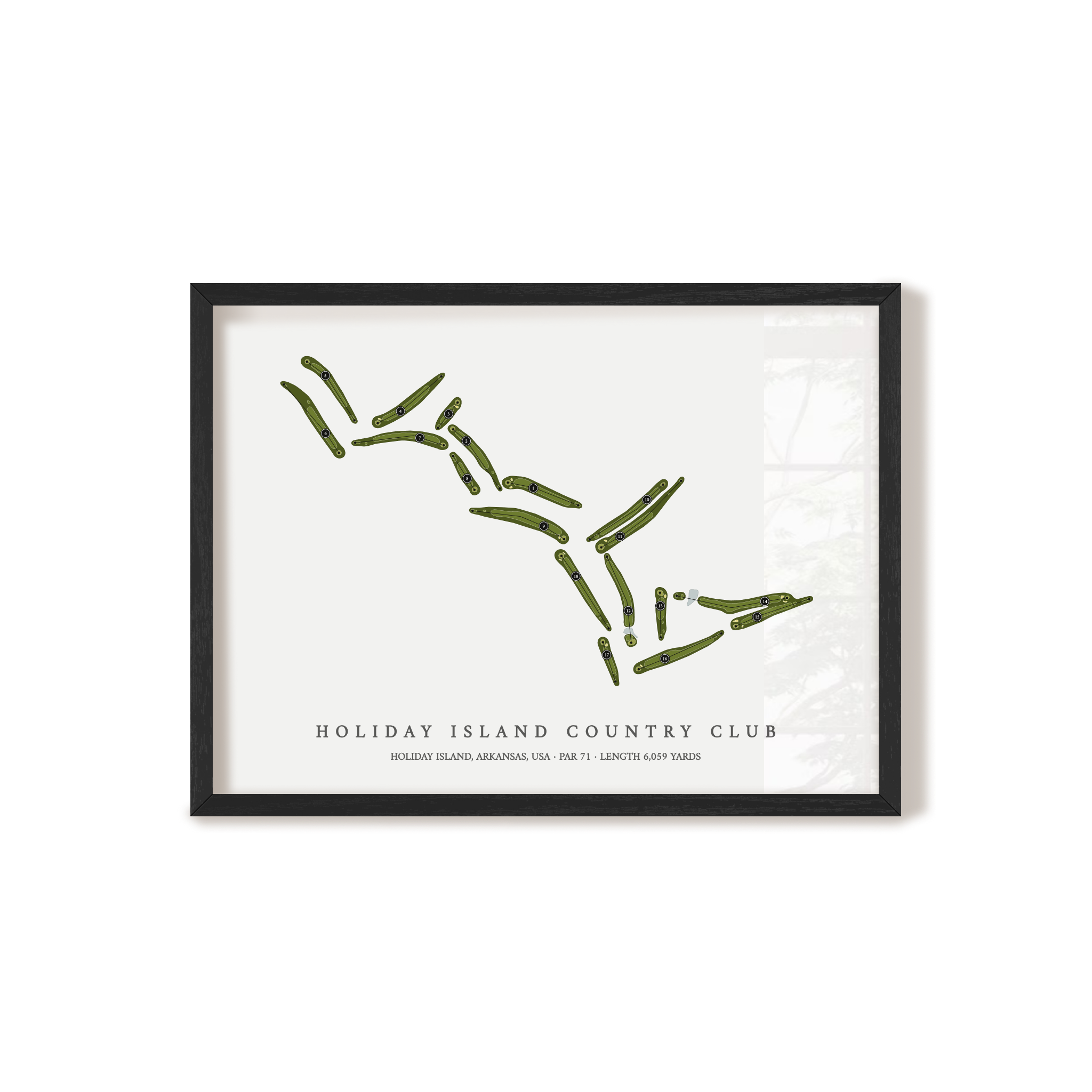 Holiday Island Country Club | Golf Course Map | Black Frame