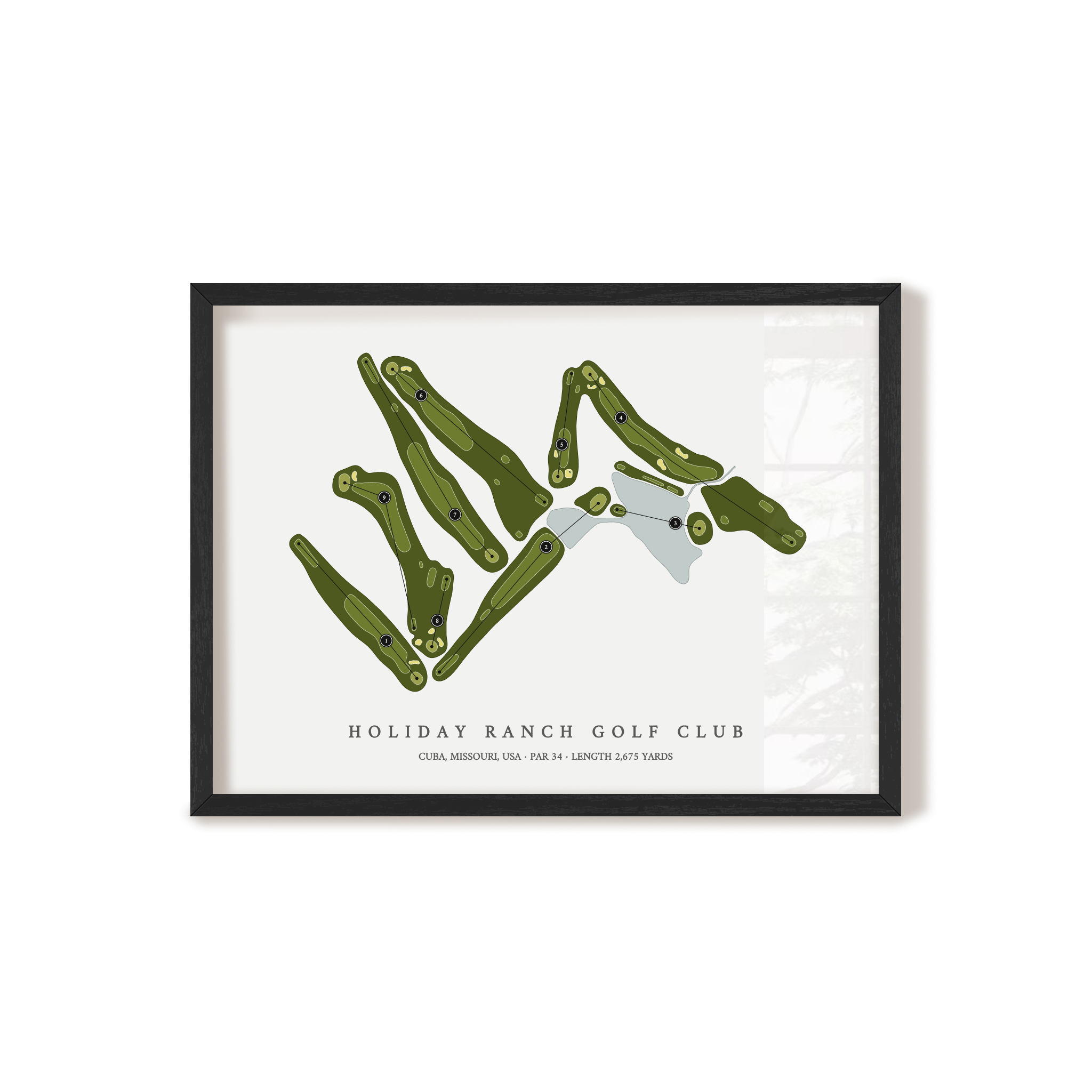 Holiday Ranch Golf Club | Golf Course Map | Black Frame