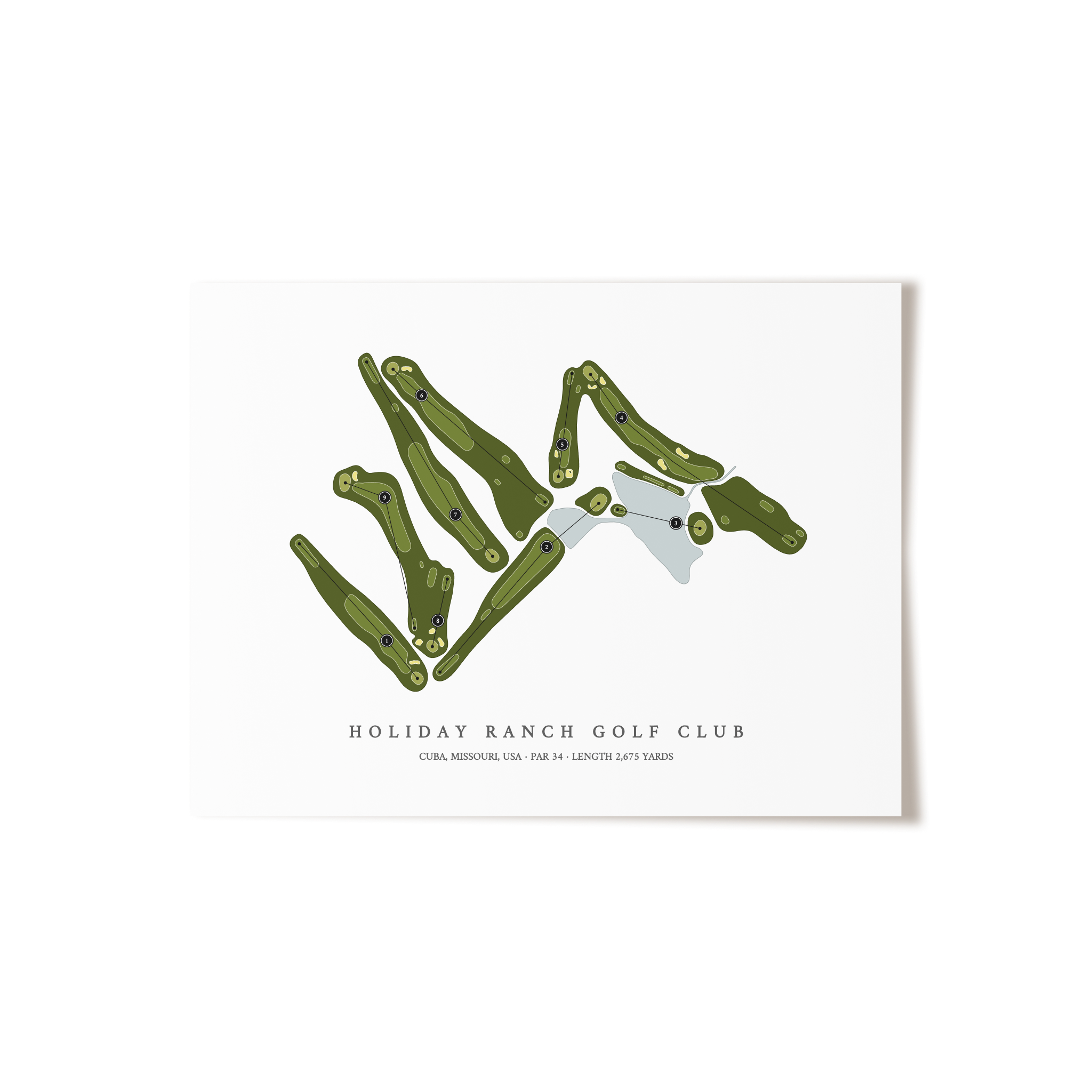 Holiday Ranch Golf Club | Golf Course Map | Unframed