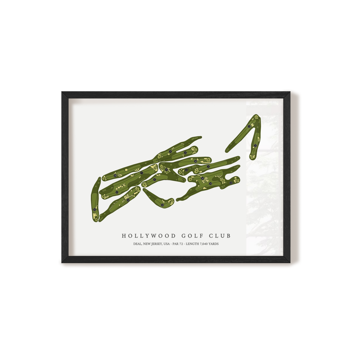 Hollywood Golf Club | Golf Course Map | Black Frame