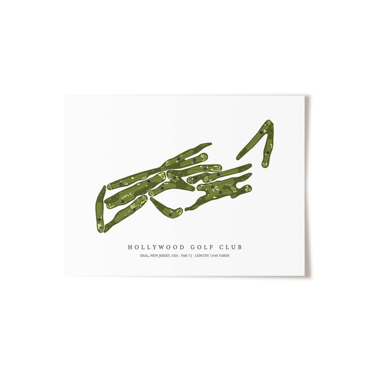 Hollywood Golf Club | Golf Course Map | Unframed