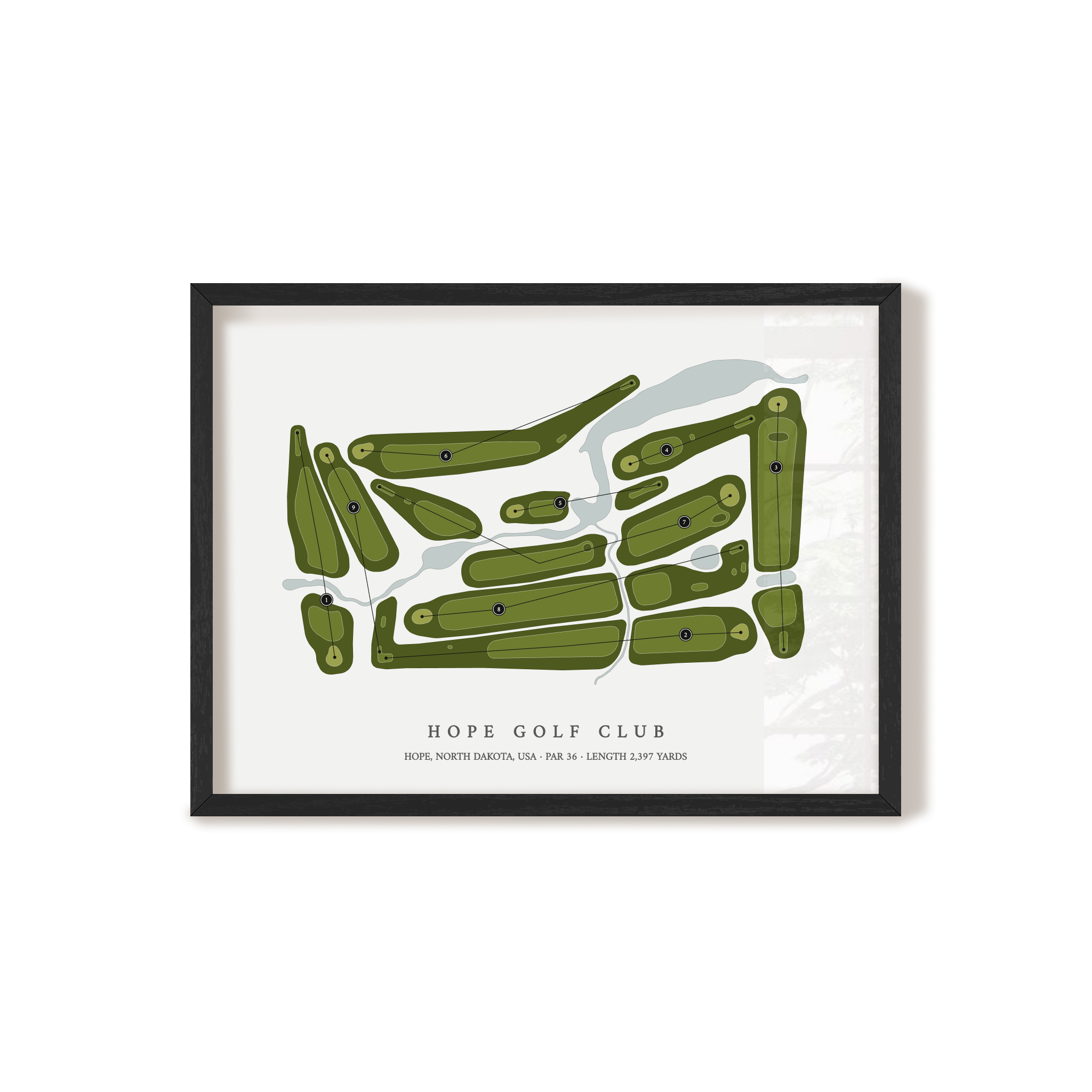 Hope Golf Club | Golf Course Map | Black Frame