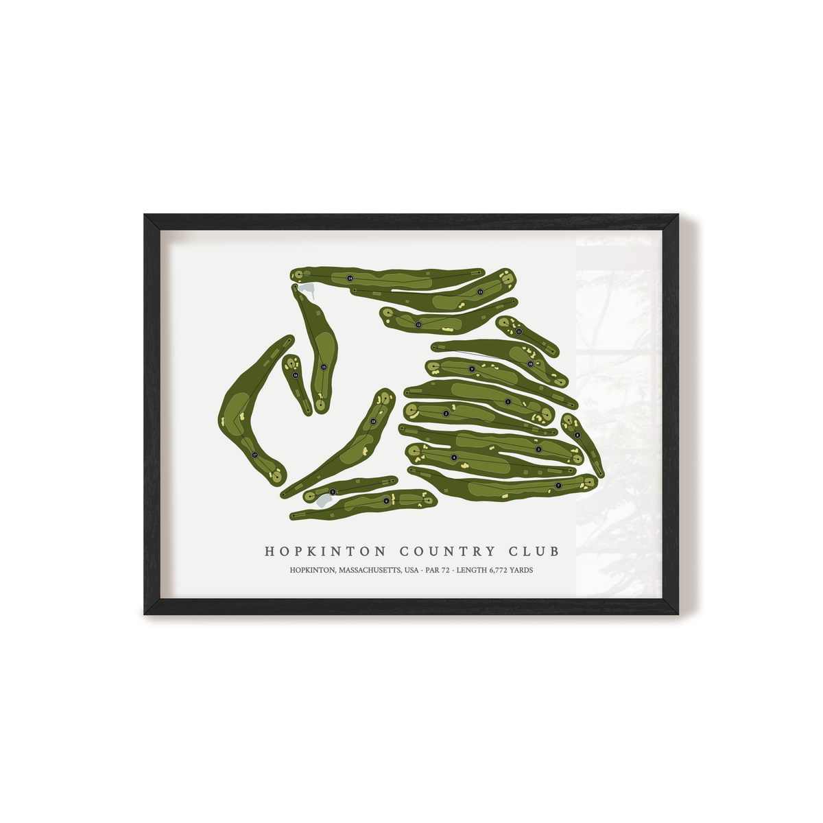 Hopkinton Country Club | Golf Course Map | Black Frame