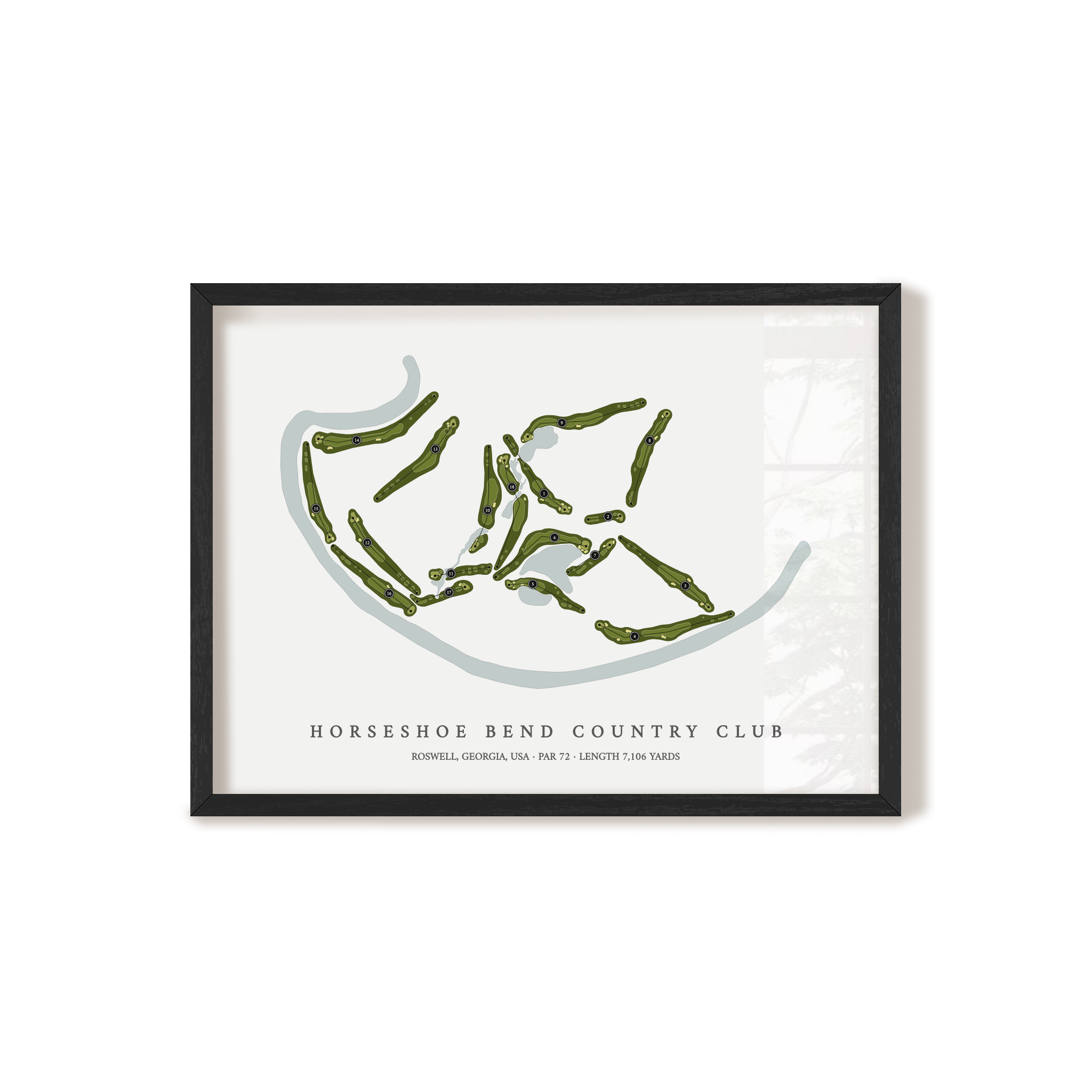 Horseshoe Bend Country Club | Golf Course Print | Black Frame