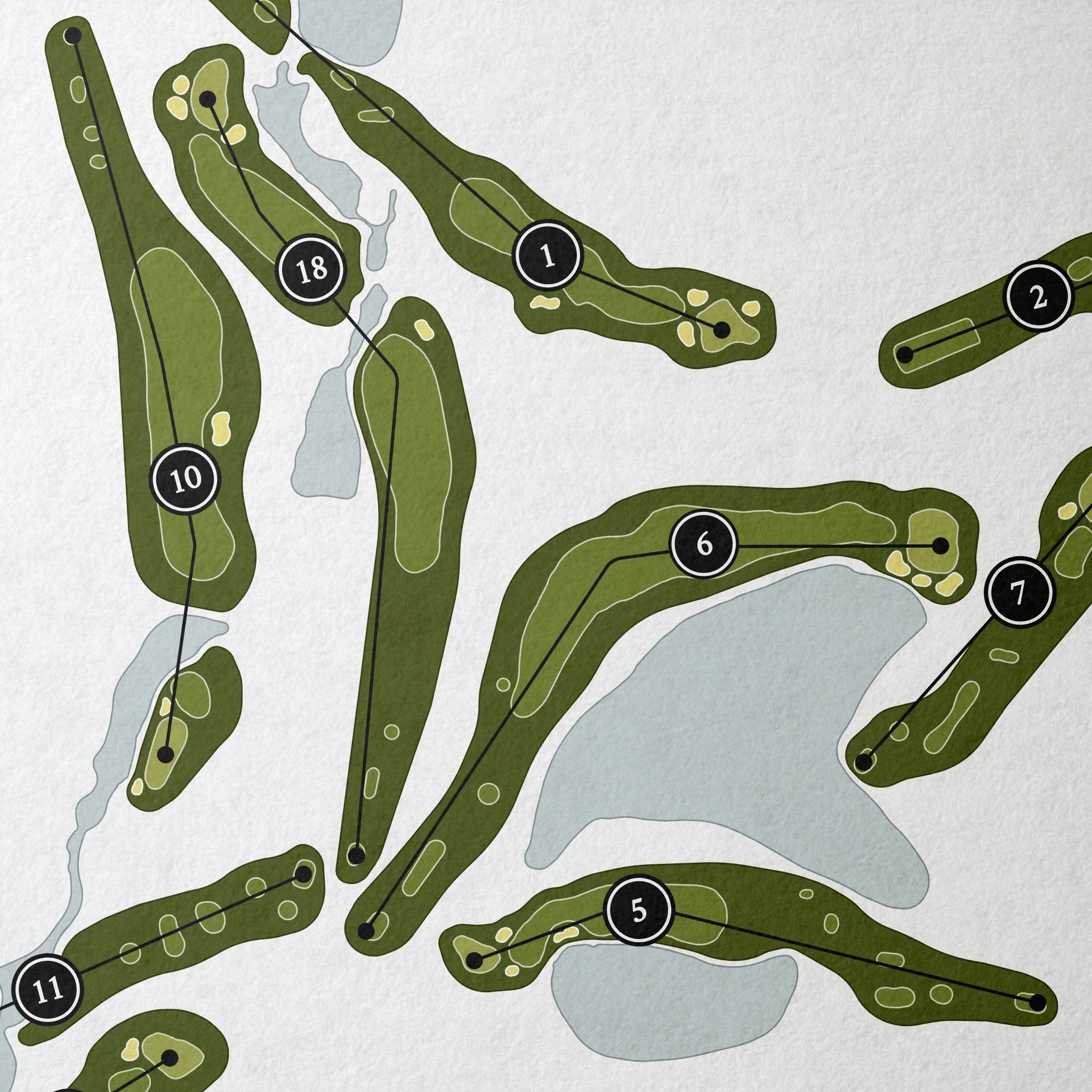 Horseshoe Bend Country Club | Golf Course Print | Close Up