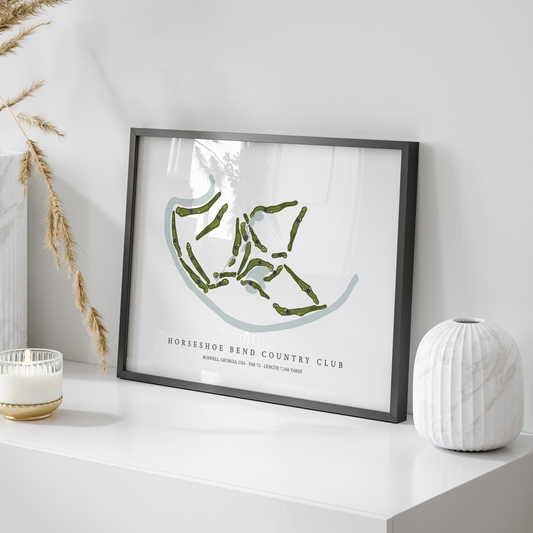 Horseshoe Bend Country Club | Golf Course Print | On Table