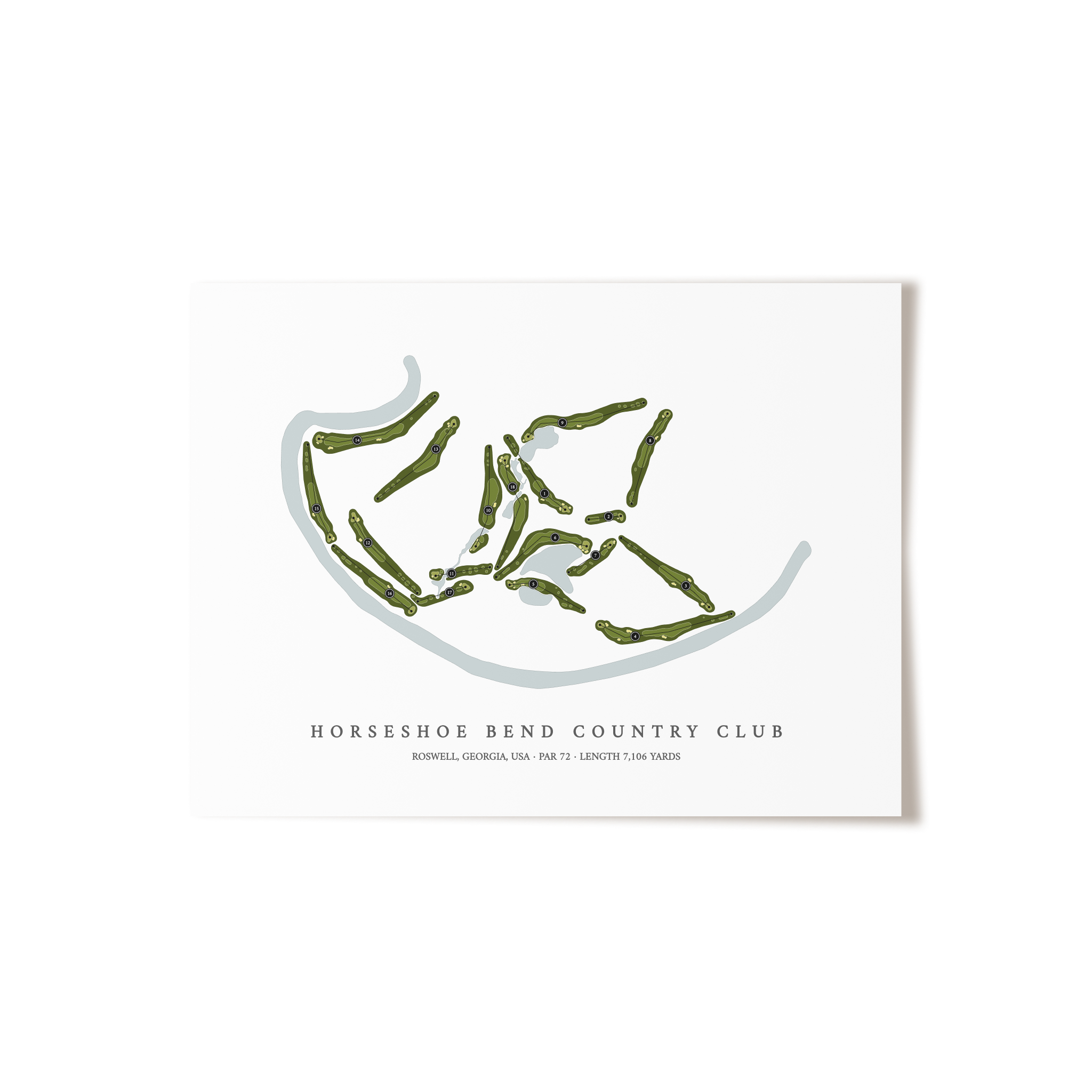 Horseshoe Bend Country Club | Golf Course Print | Unframed