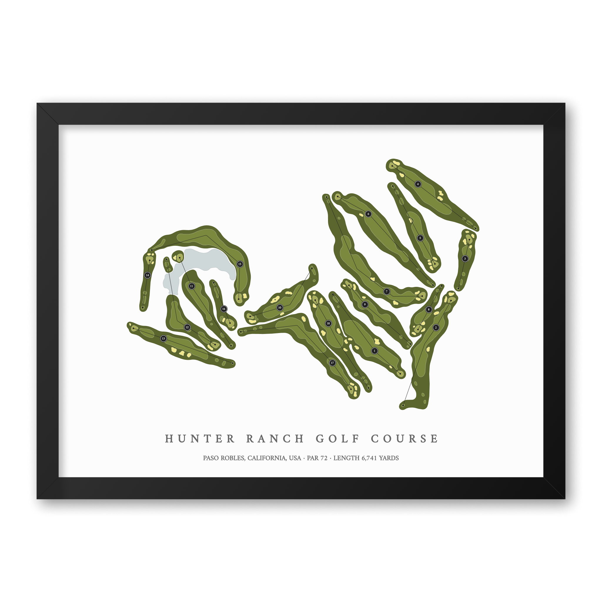 Hunter Ranch Golf Course | Golf Course Print | Black Frame