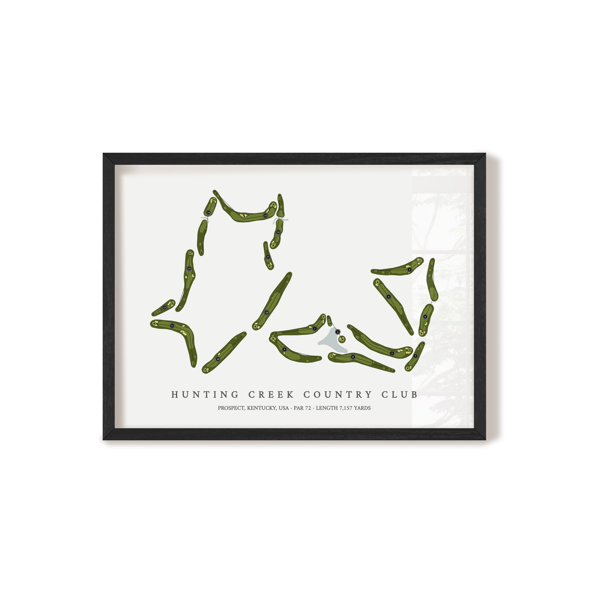 Hunting Creek Country Club | Golf Course Map | Black Frame