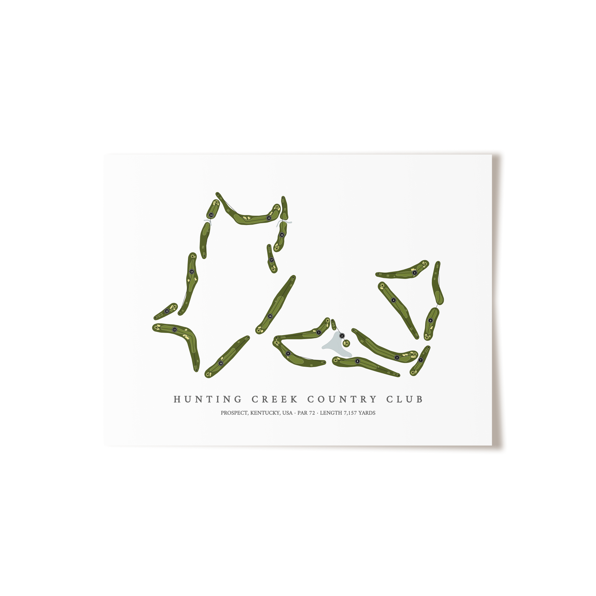 Hunting Creek Country Club | Golf Course Map | Unframed