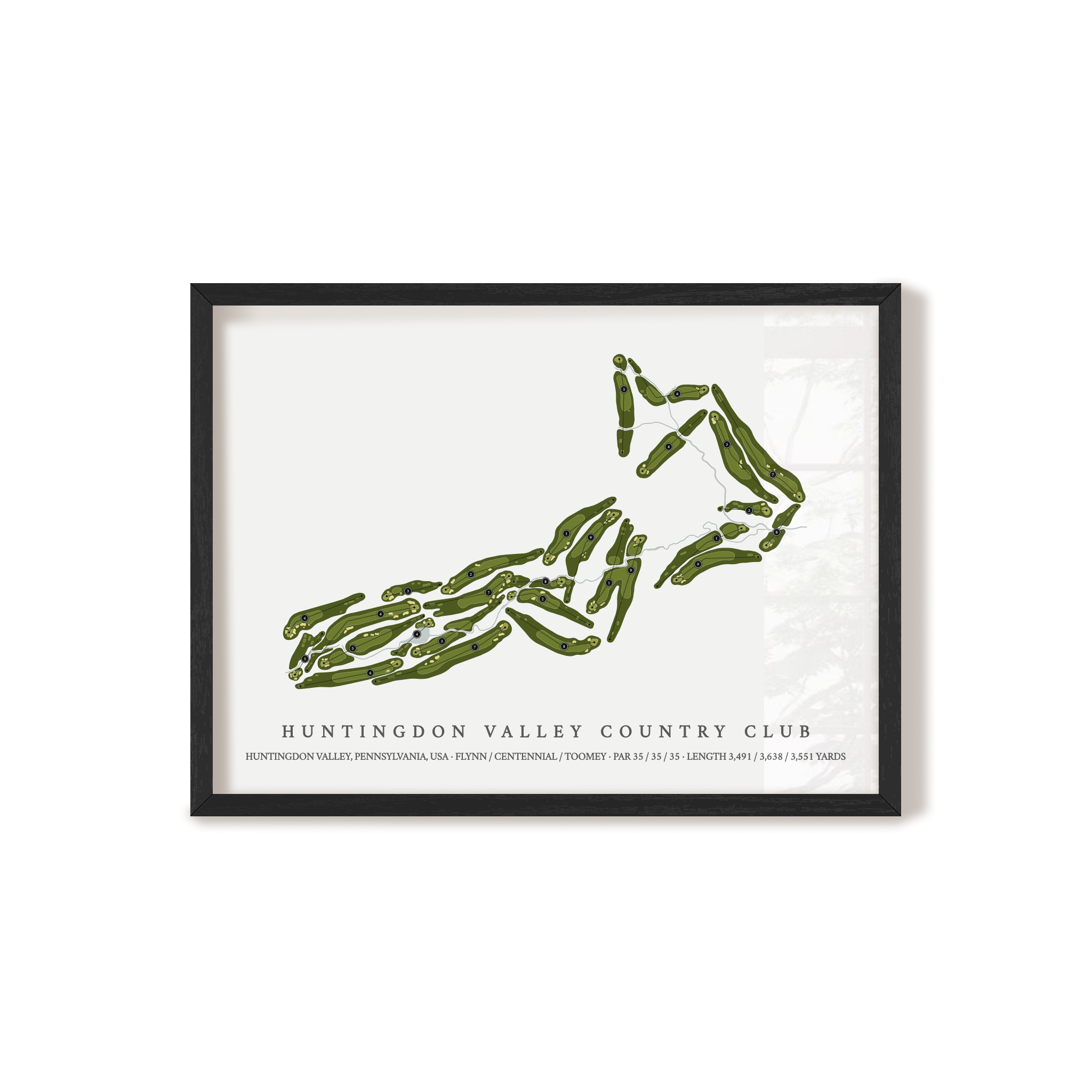Huntingdon Valley Country Club | Golf Course Print | Black Frame