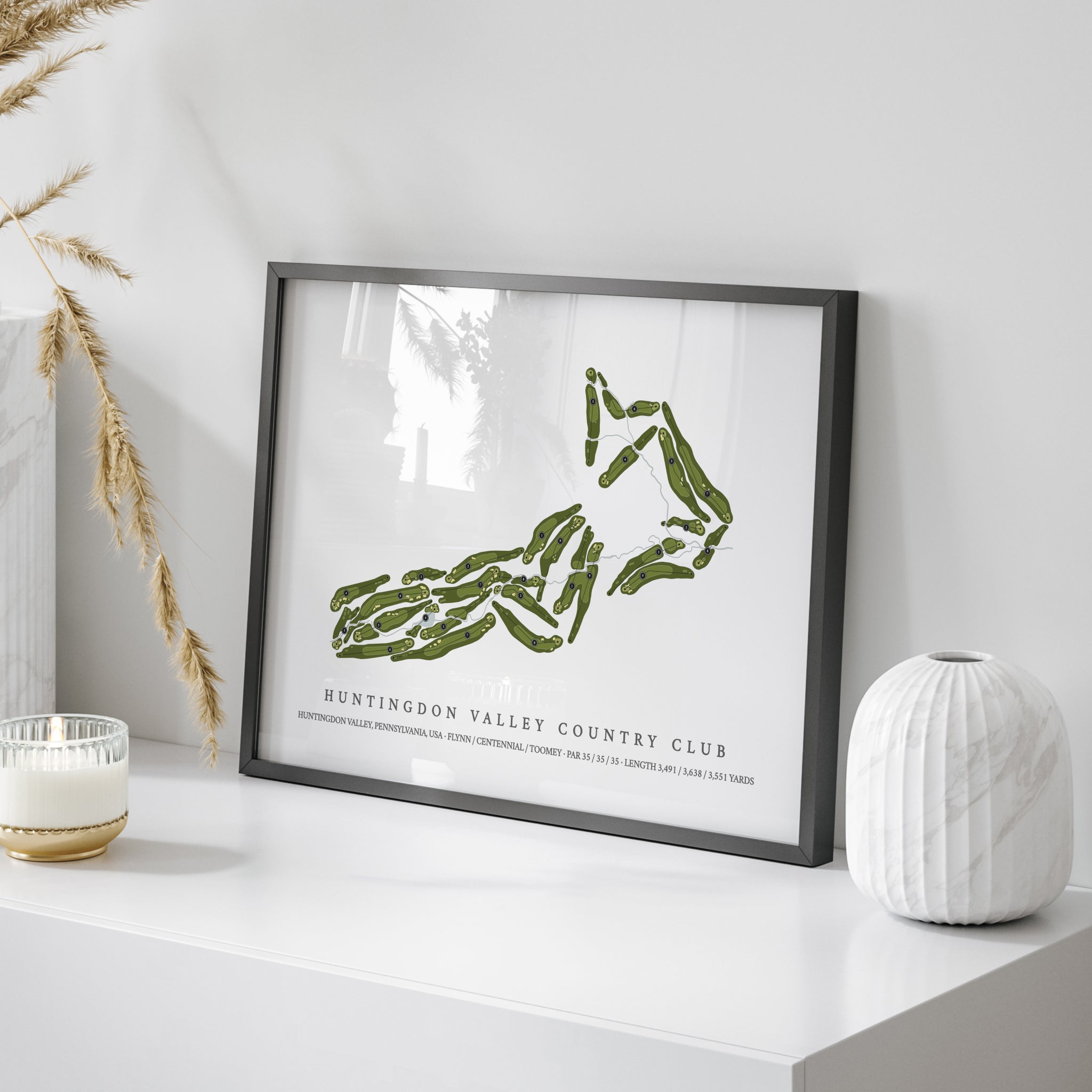 Huntingdon Valley Country Club | Golf Course Print | On Table