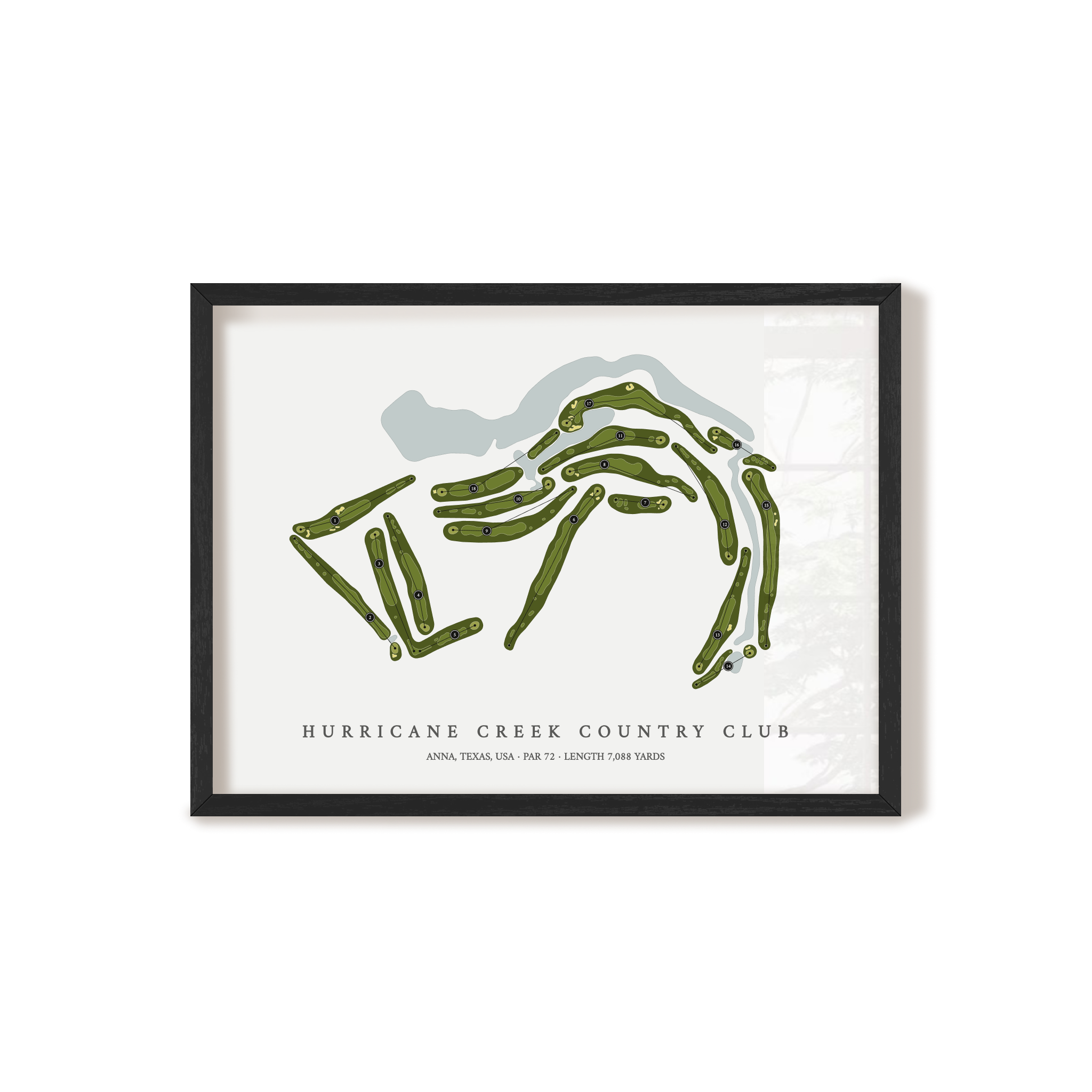 Hurricane Creek Country Club | Golf Course Map | Black Frame