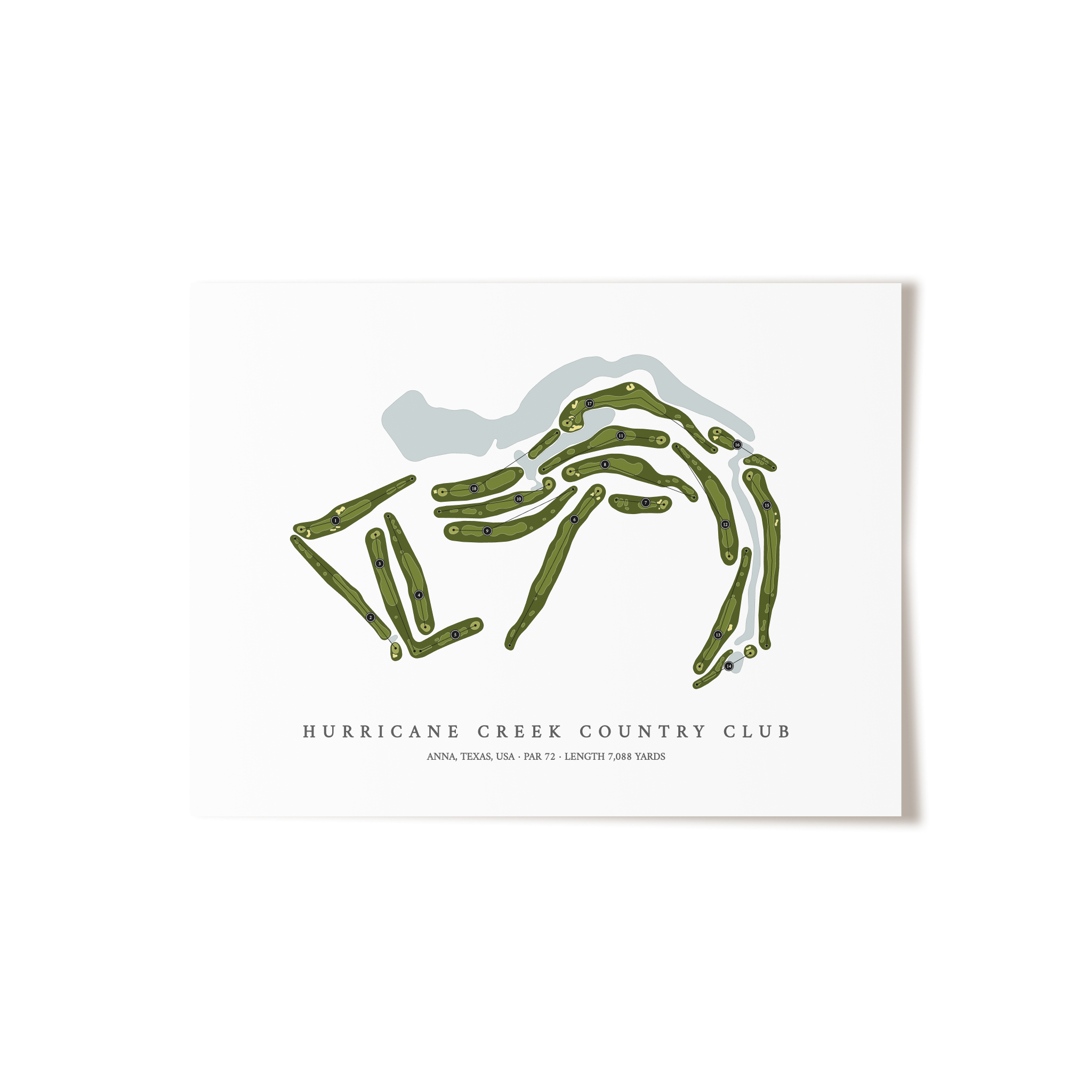 Hurricane Creek Country Club | Golf Course Map | Unframed