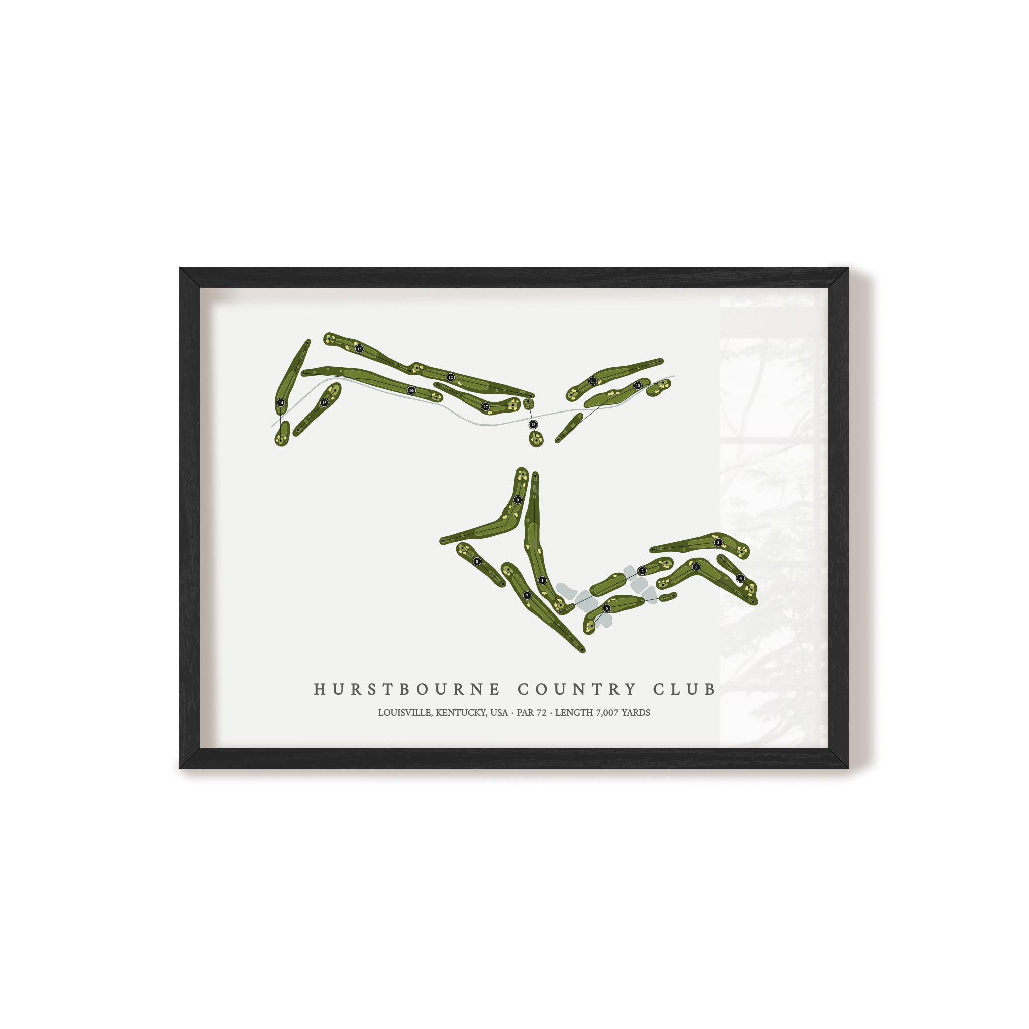 Hurstbourne Country Club | Golf Course Print | Black Frame