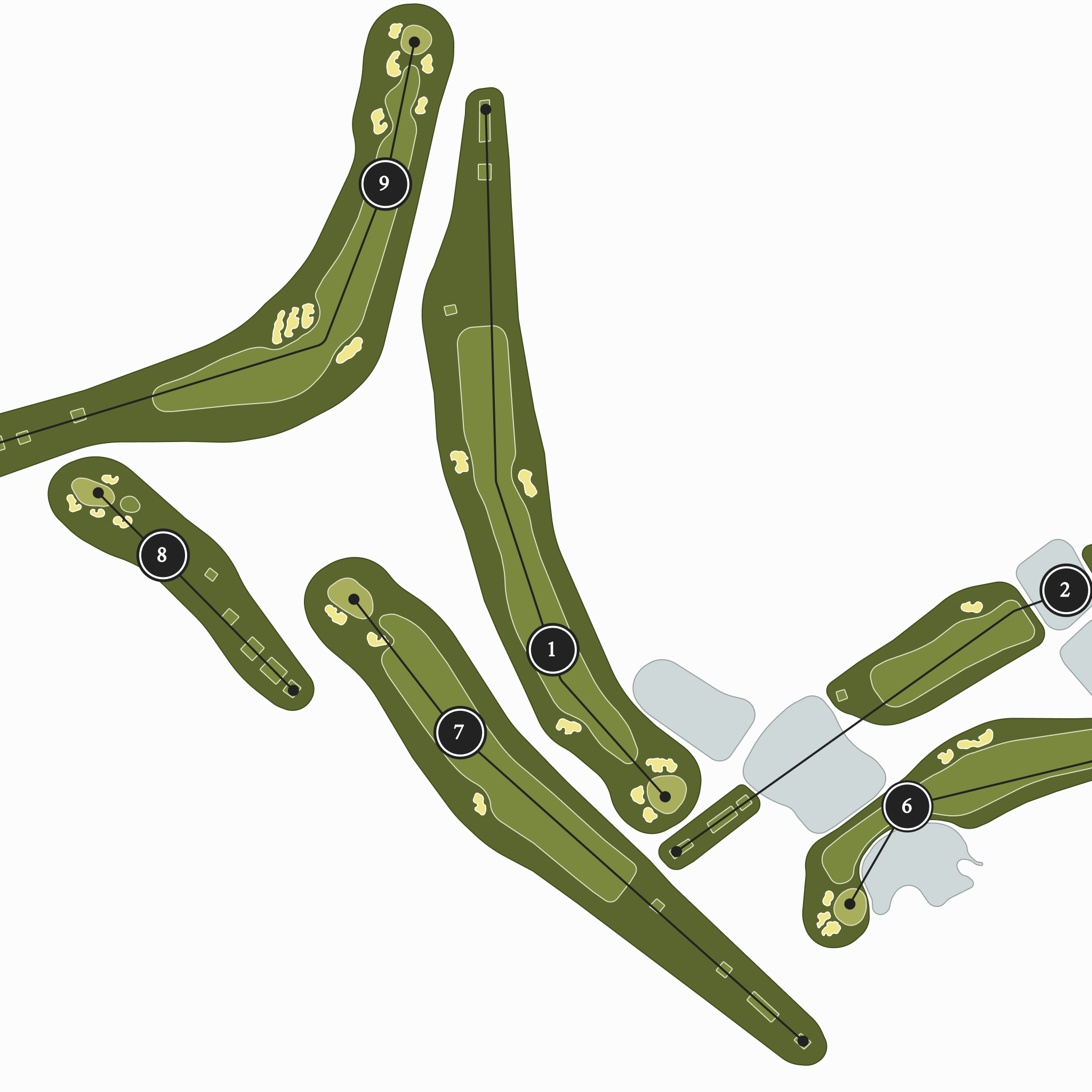 Hurstbourne Country Club | Golf Course Map | Close Up