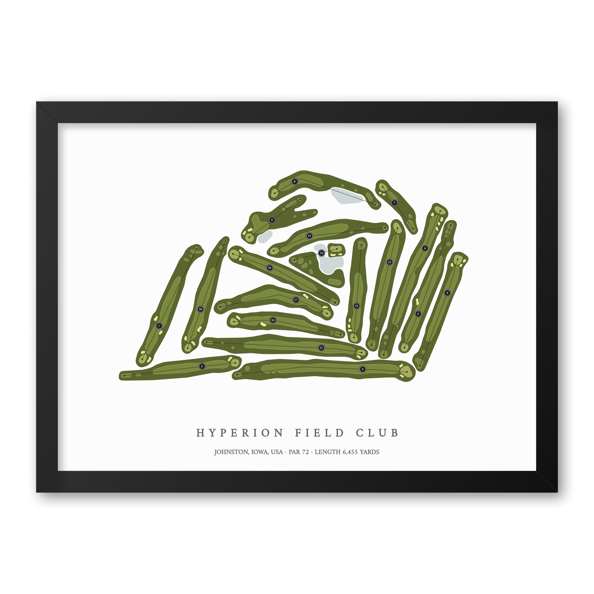 Hyperion Field Club | Golf Course Map | Black Frame