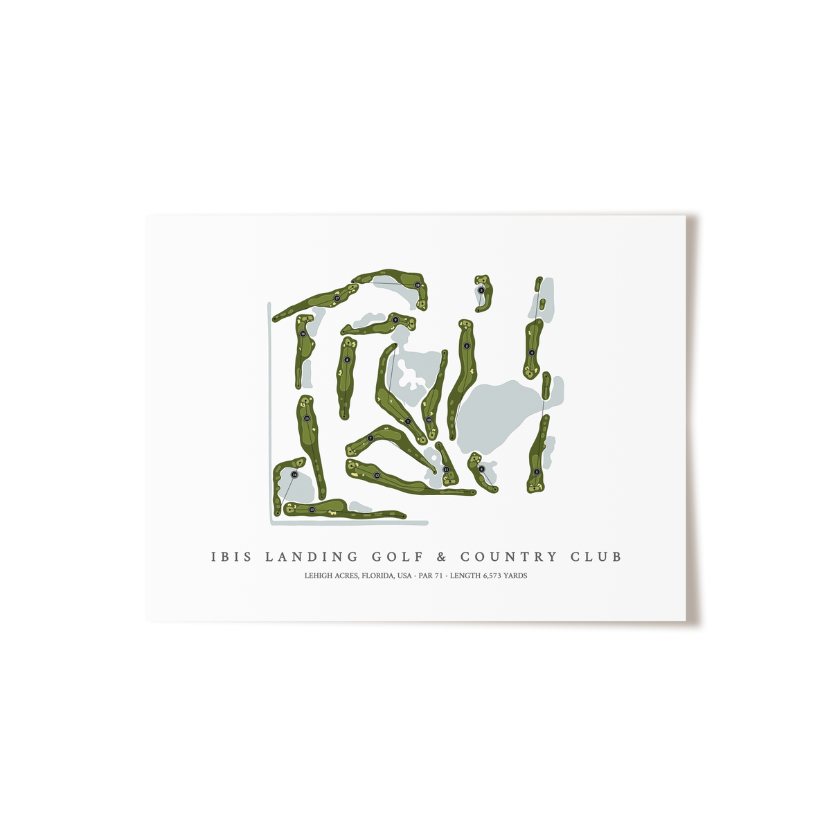 Ibis Landing Golf & Country Club | Golf Course Map | Unframed