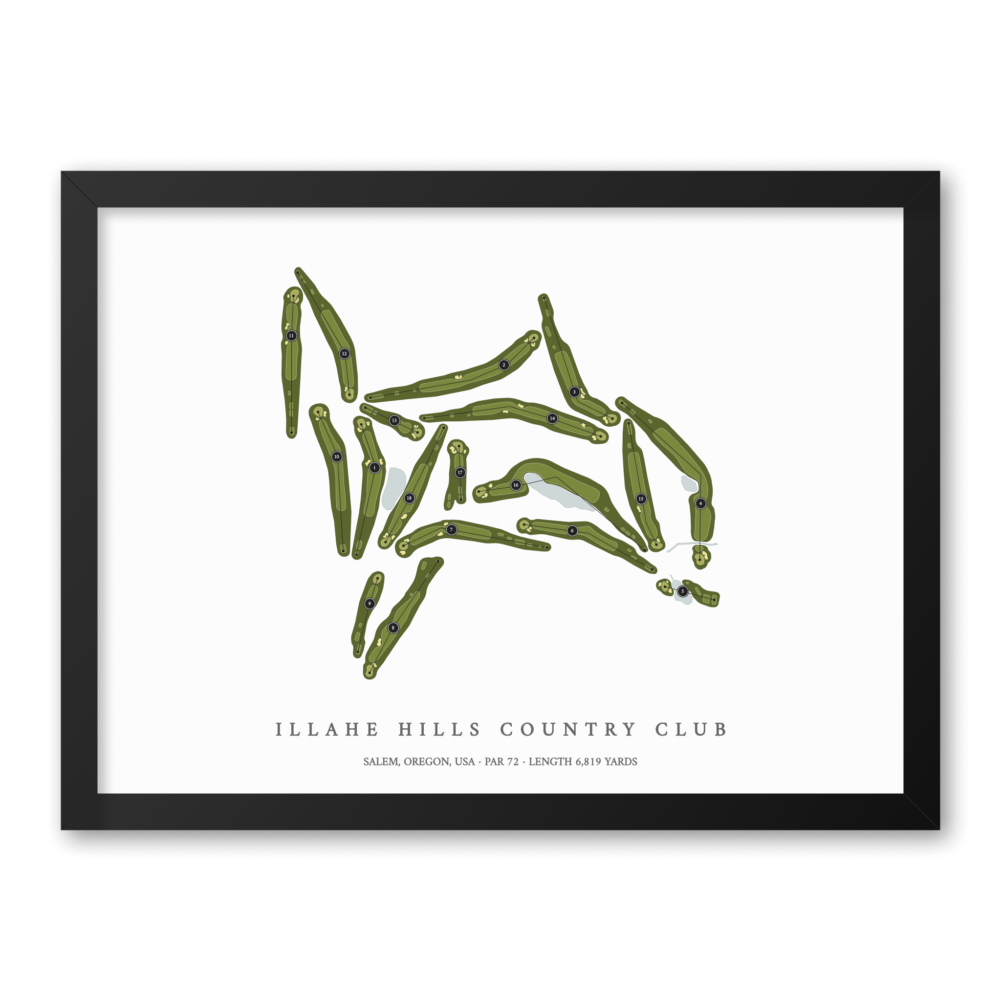 Illahe Hills Country Club | Golf Course Print | Black Frame