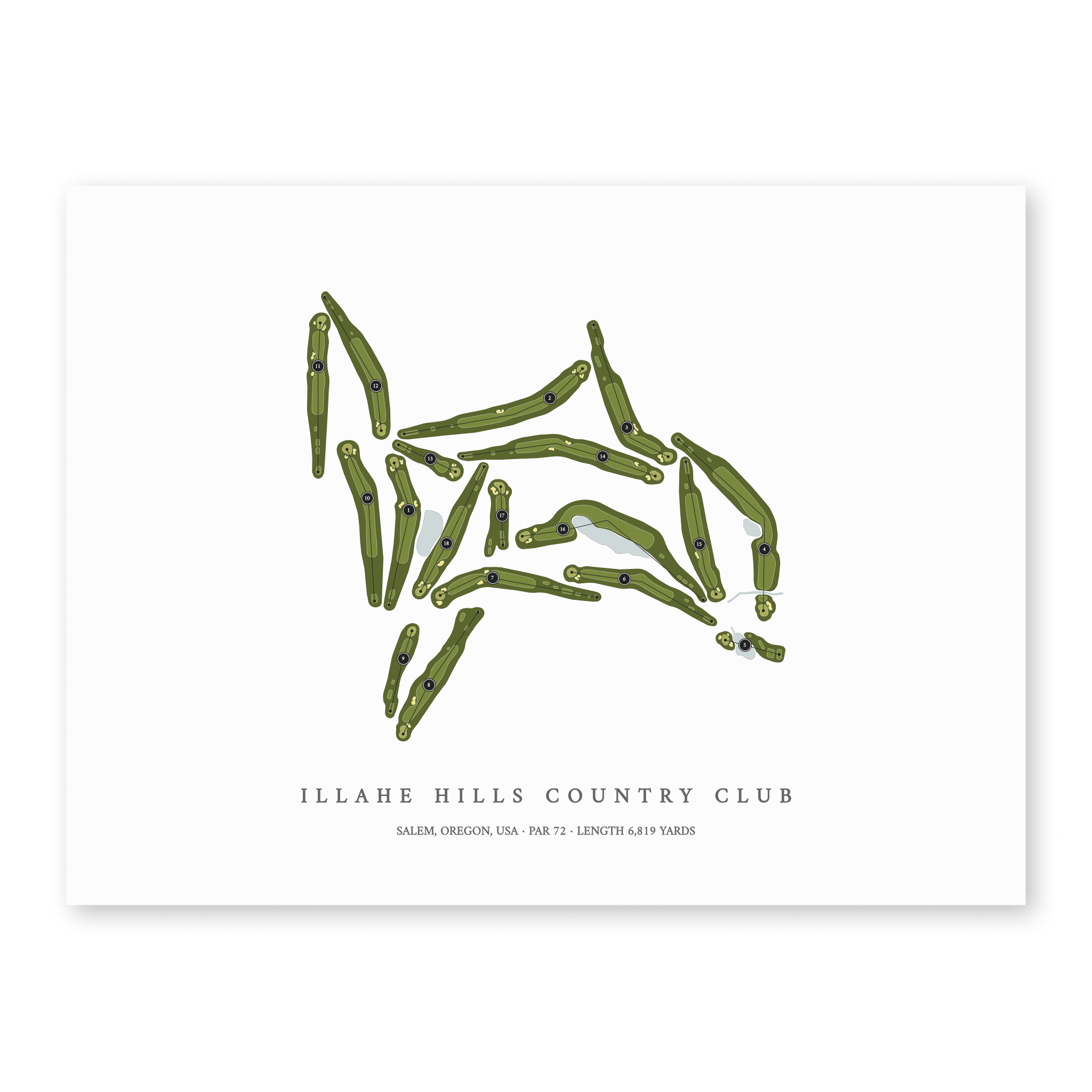 Illahe Hills Country Club | Golf Course Print | Unframed