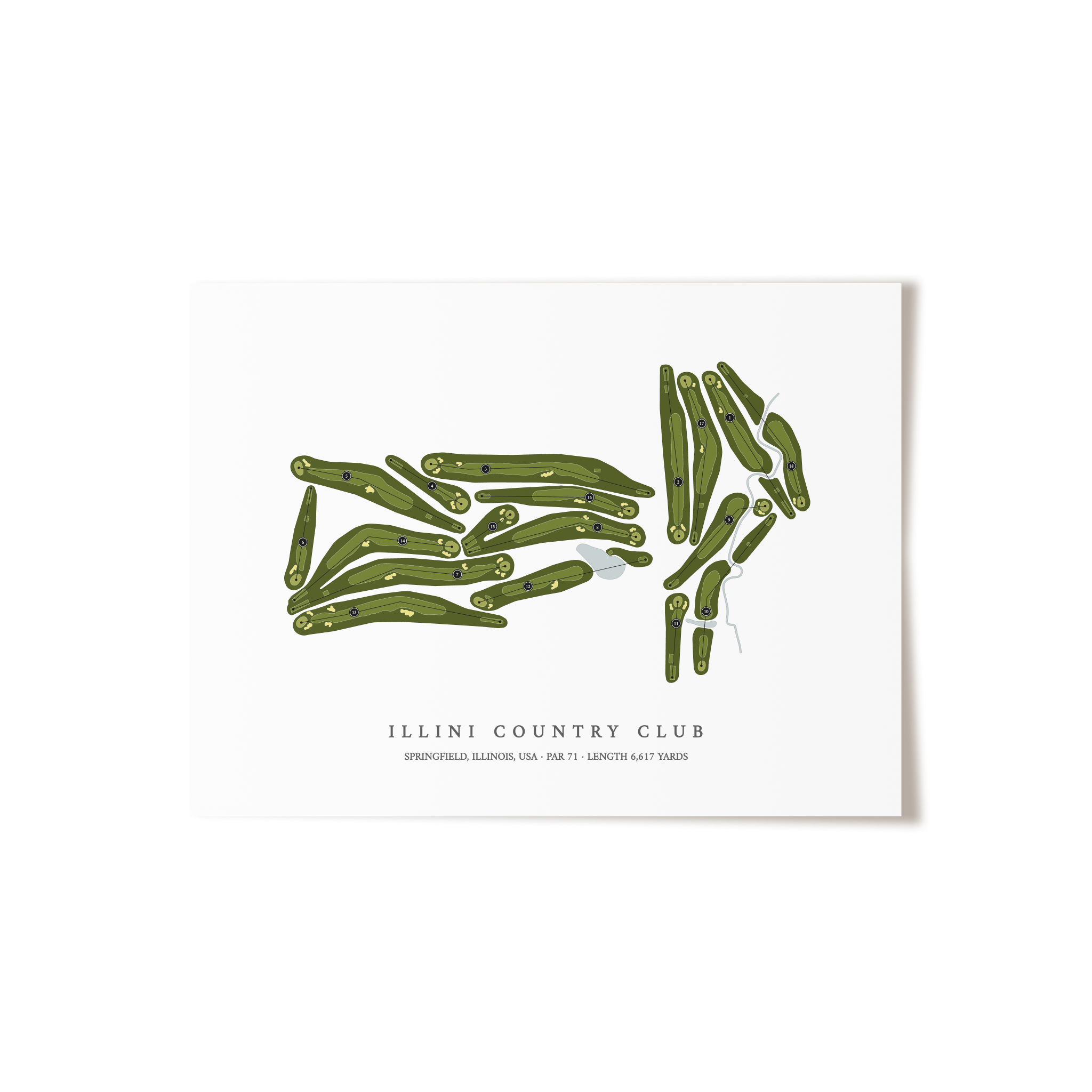 Illini Country Club | Golf Course Print | Unframed