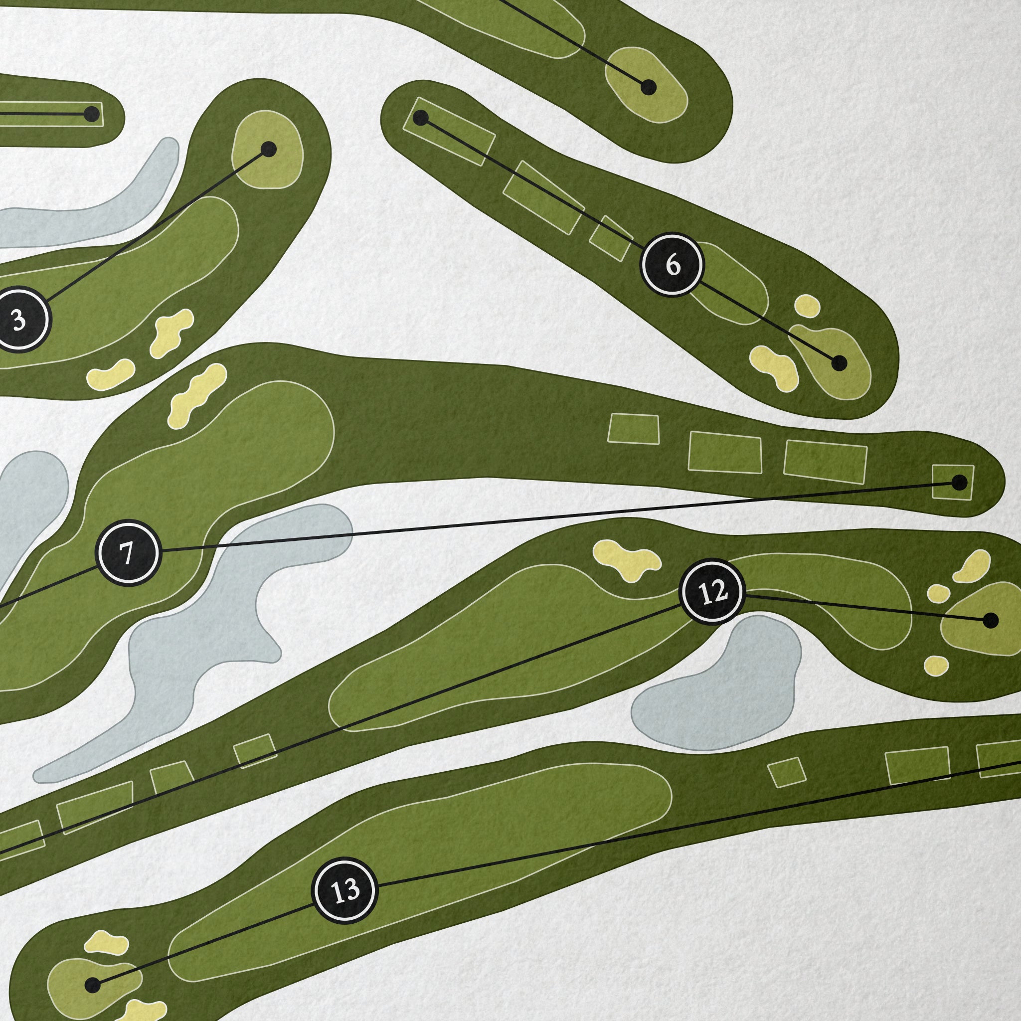 Indian Creek Golf Club - Lakes Course | Golf Course Map | Close Up