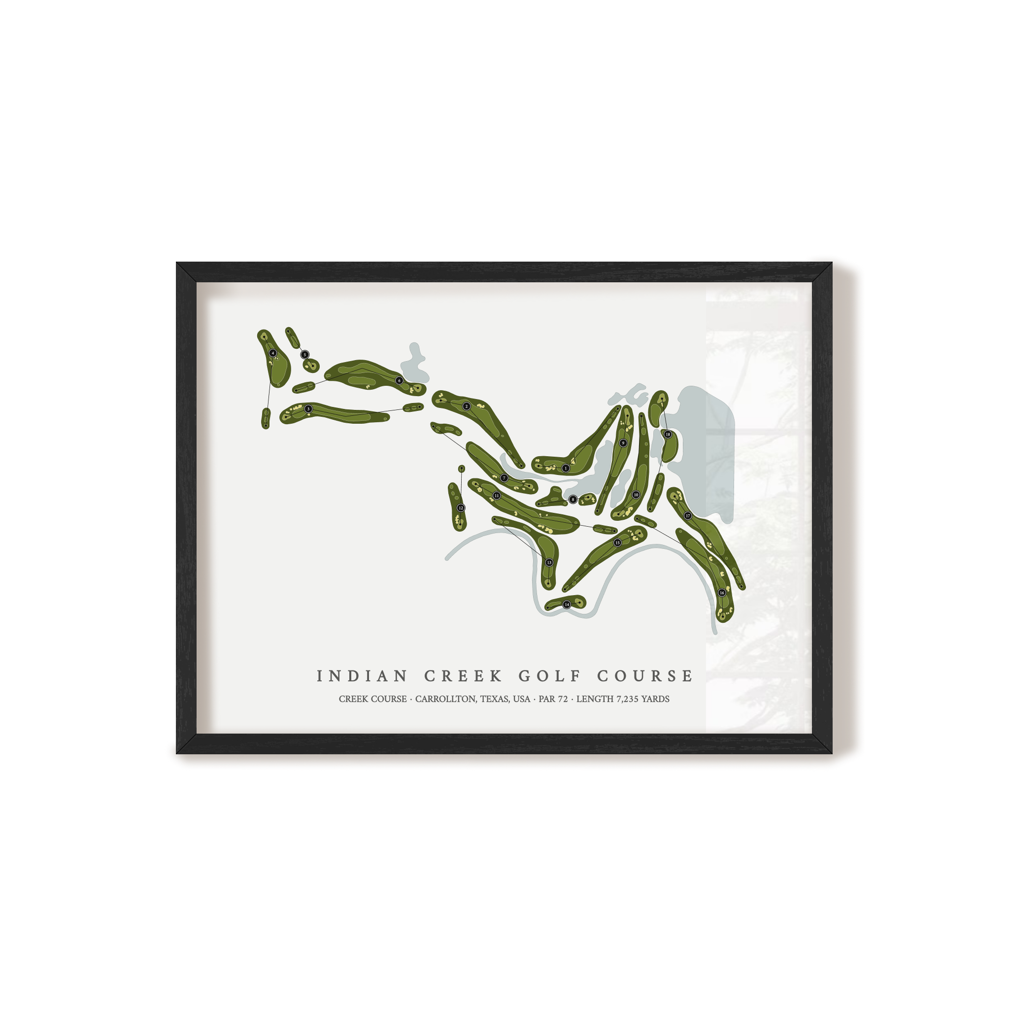 Indian Creek Golf Course - Creek Course | Golf Course Map | Black+Frame