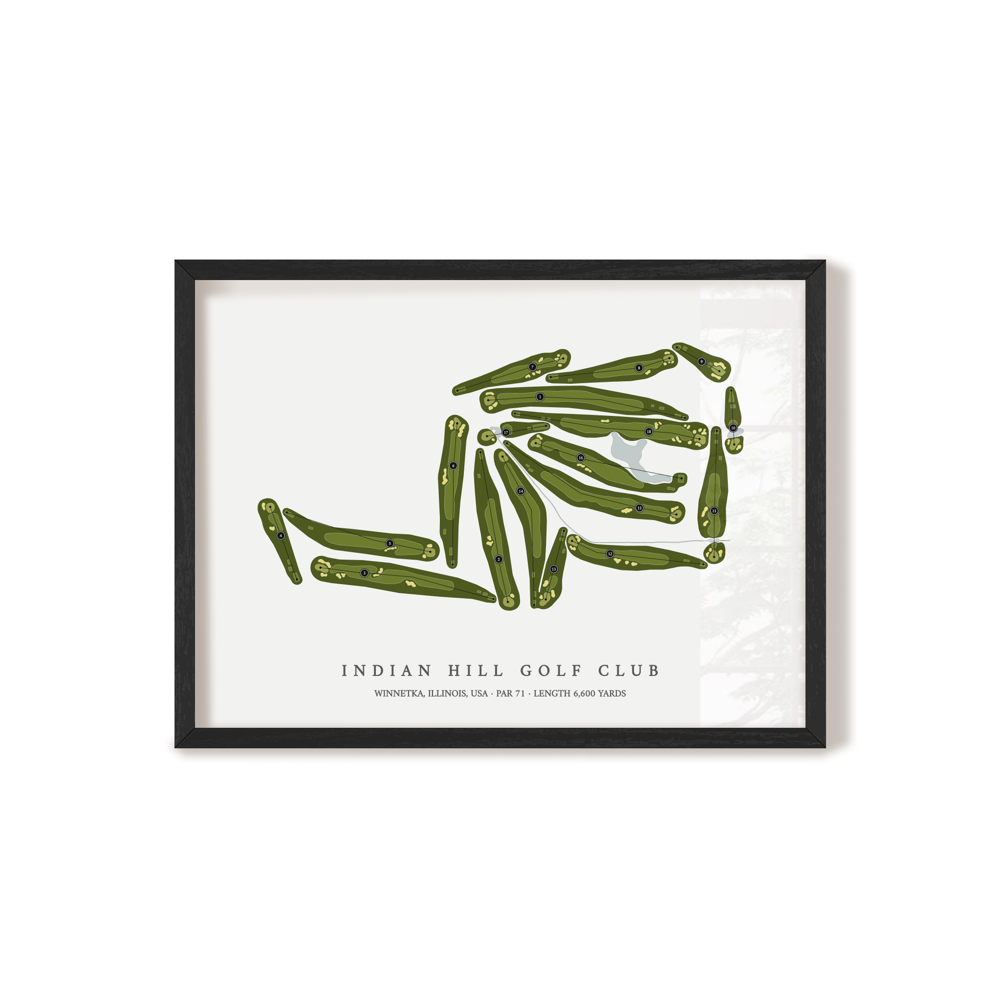 Indian Hill Golf Club | Golf Course Map | Black Frame