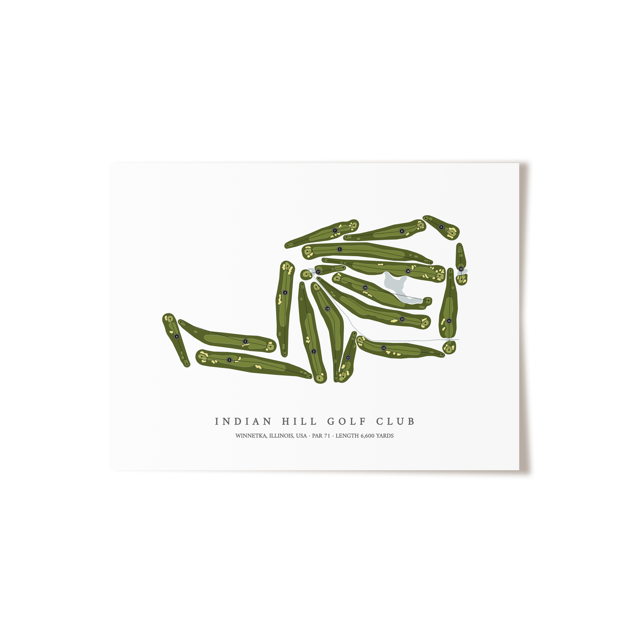 Indian Hill Golf Club | Golf Course Map | Unframed