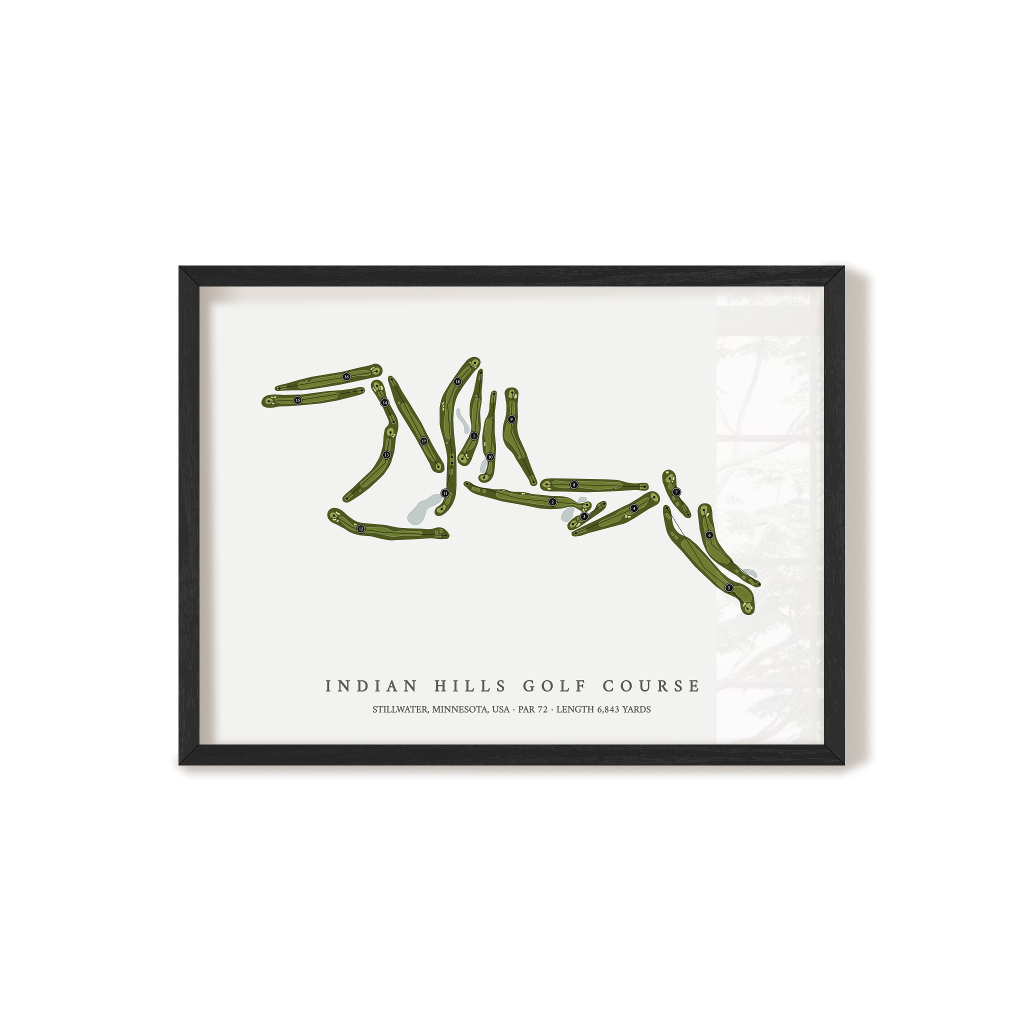 Indian Hills Golf Course | Golf Course Map | Black Frame