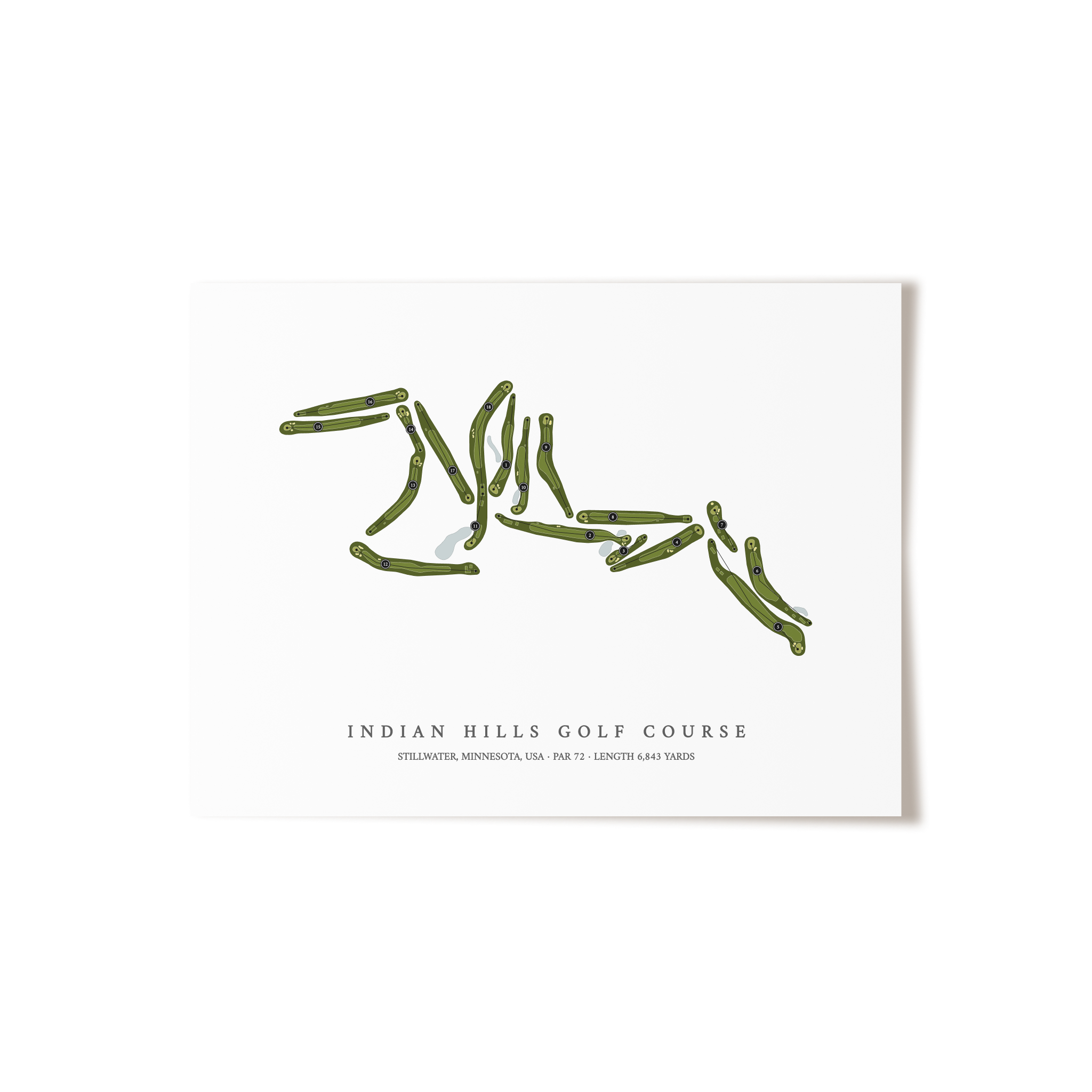 Indian Hills Golf Course | Golf Course Map | Unframed