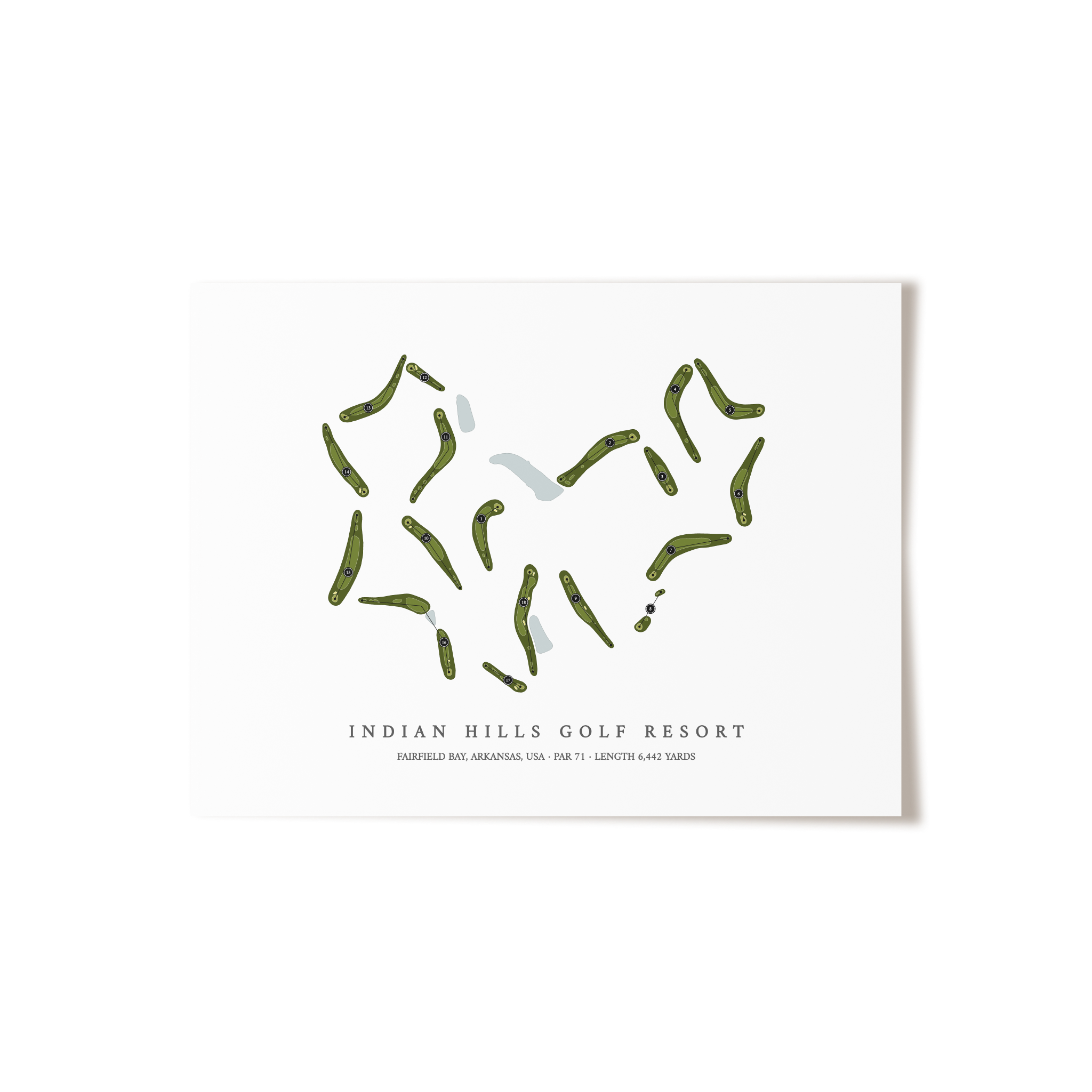 Indian Hills Golf Resort | Golf Course Map | Unframed
