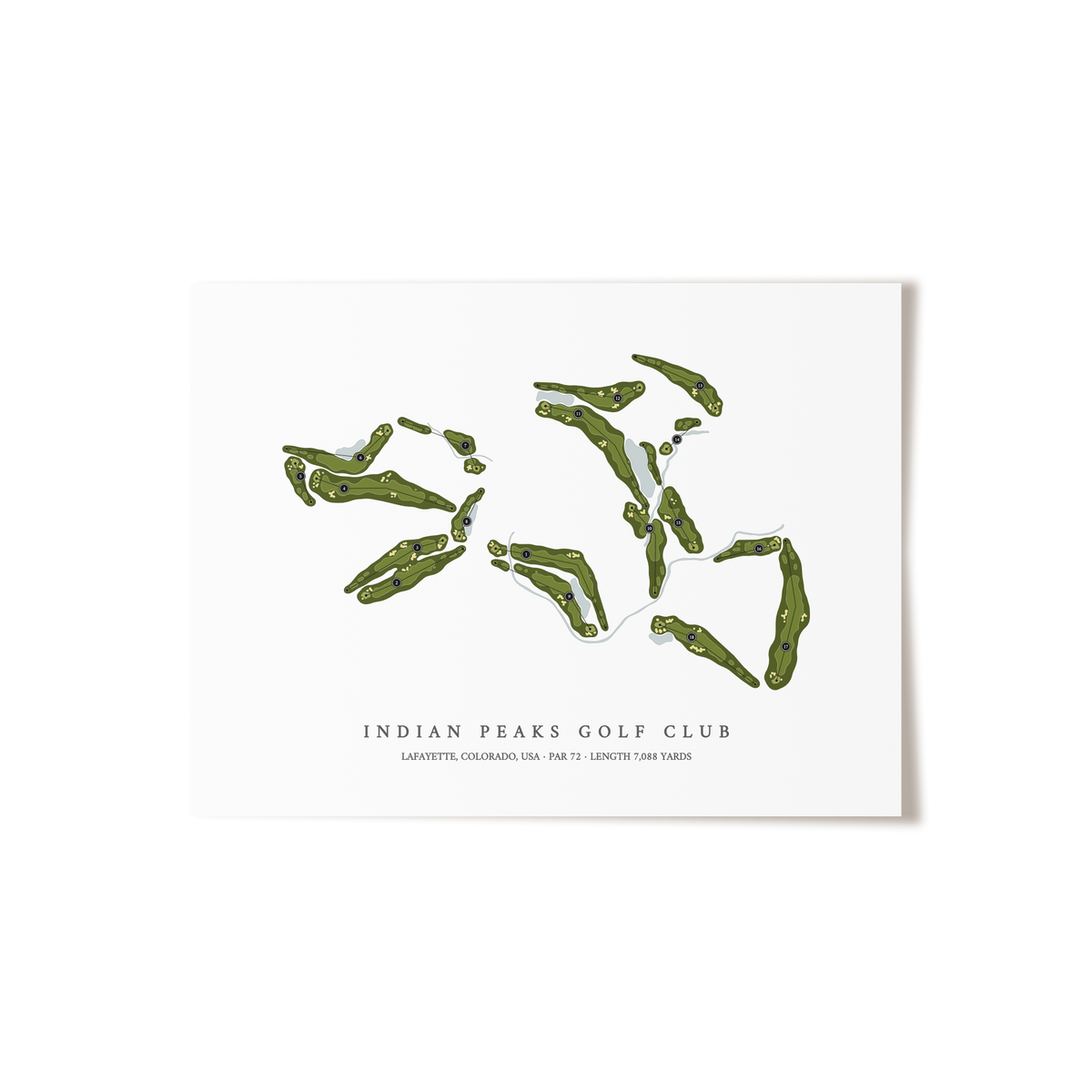 Indian Peaks Golf Club | Golf Course Map | Unframed