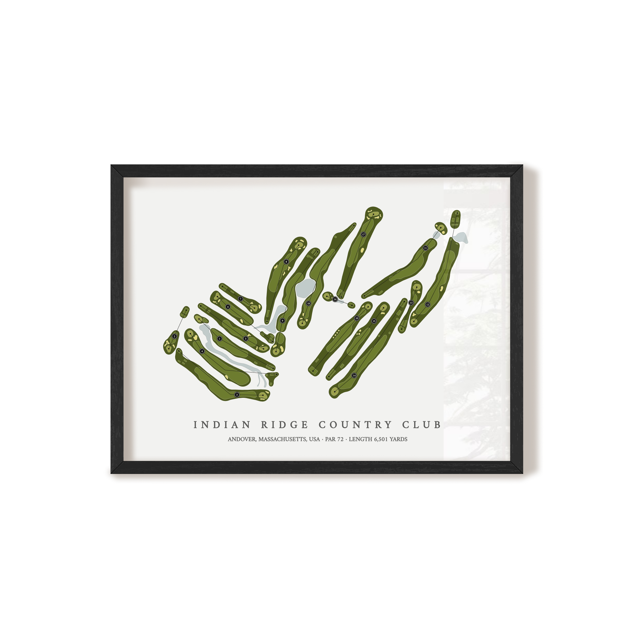 Indian Ridge Country Club | Golf Course Map | Black Frame